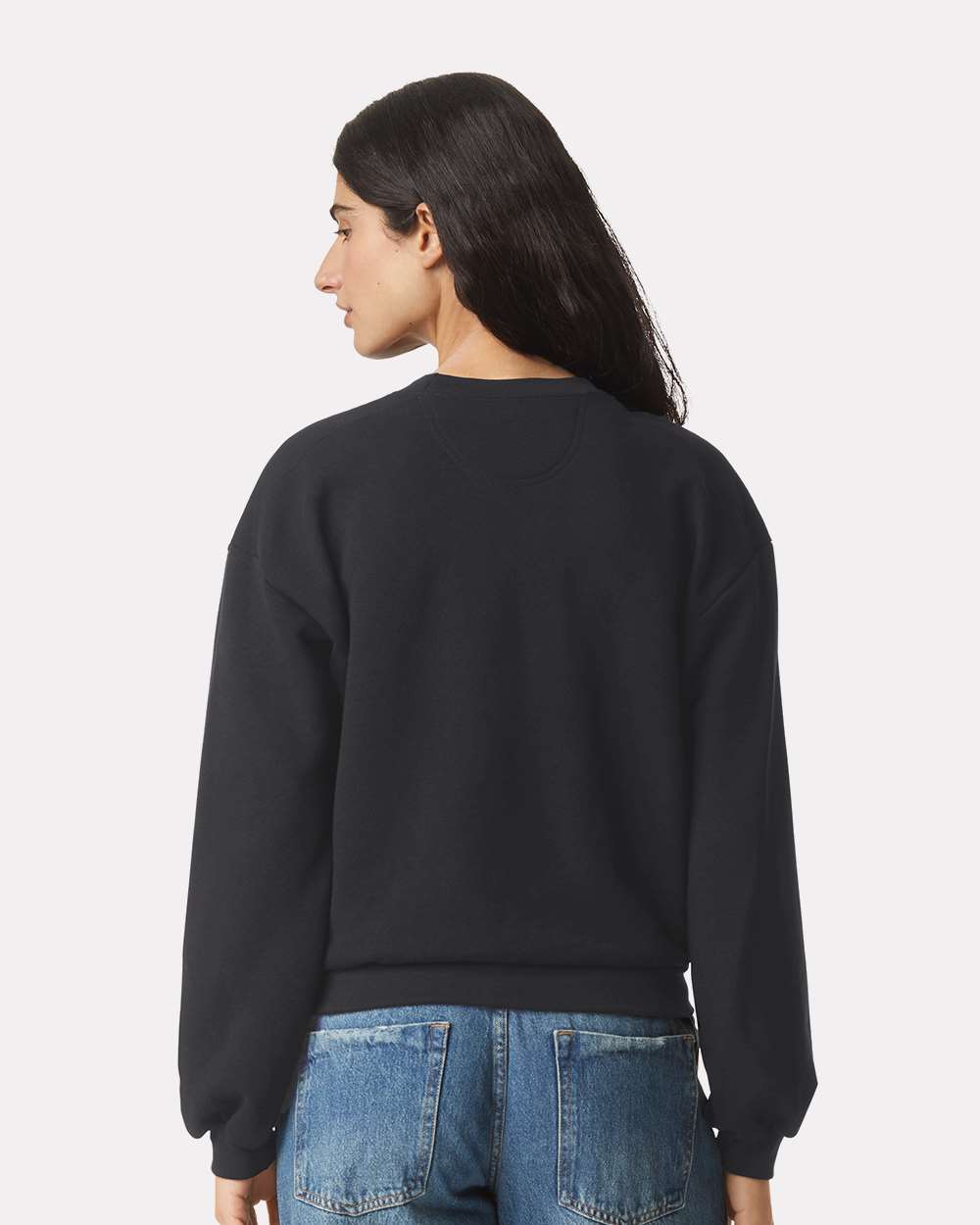 Women's ReFlex Fleece Crewneck Sweatshirt - OnModelBack - B02827503 - Black