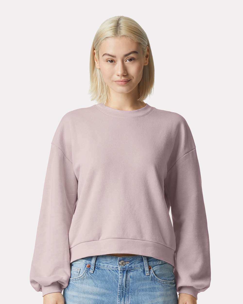 Women's ReFlex Fleece Crewneck Sweatshirt - OnModelFront - B02827303 - Blush