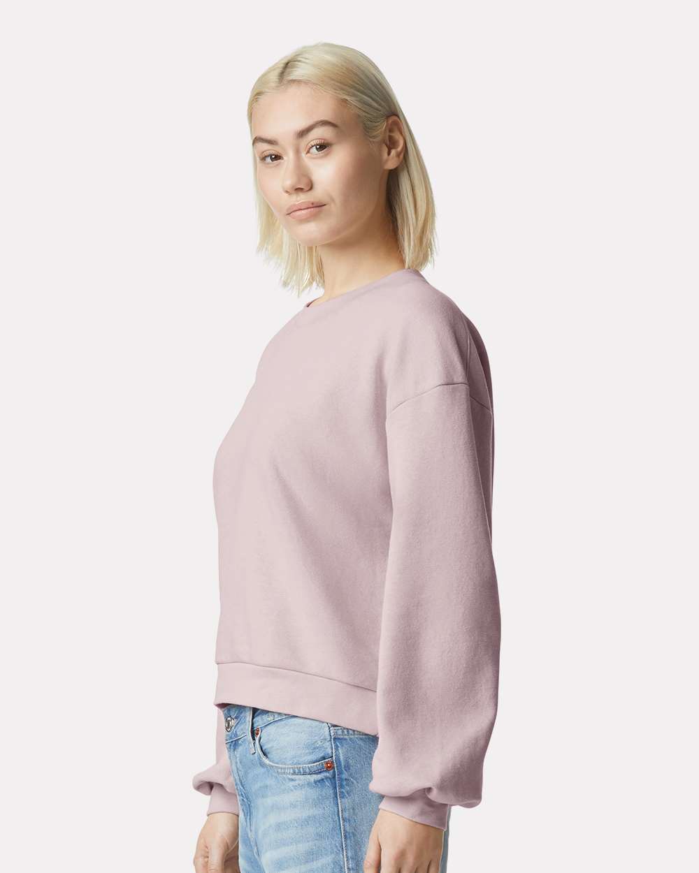 Women's ReFlex Fleece Crewneck Sweatshirt - OnModelSide - B02827303 - Blush
