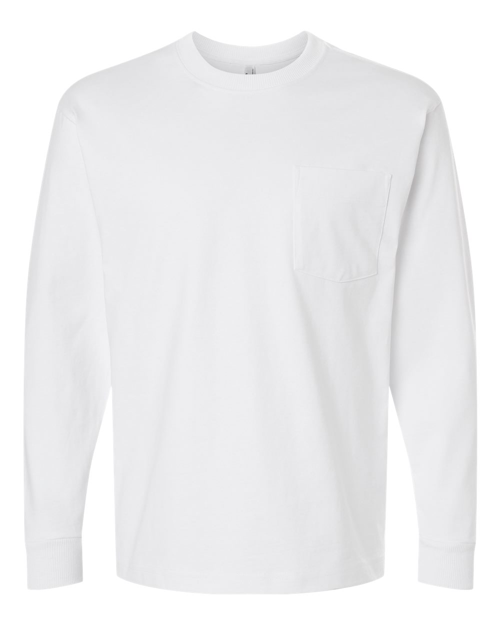 Super Heavyweight Long Sleeve Pocket Tee - Front - B03527003 - White