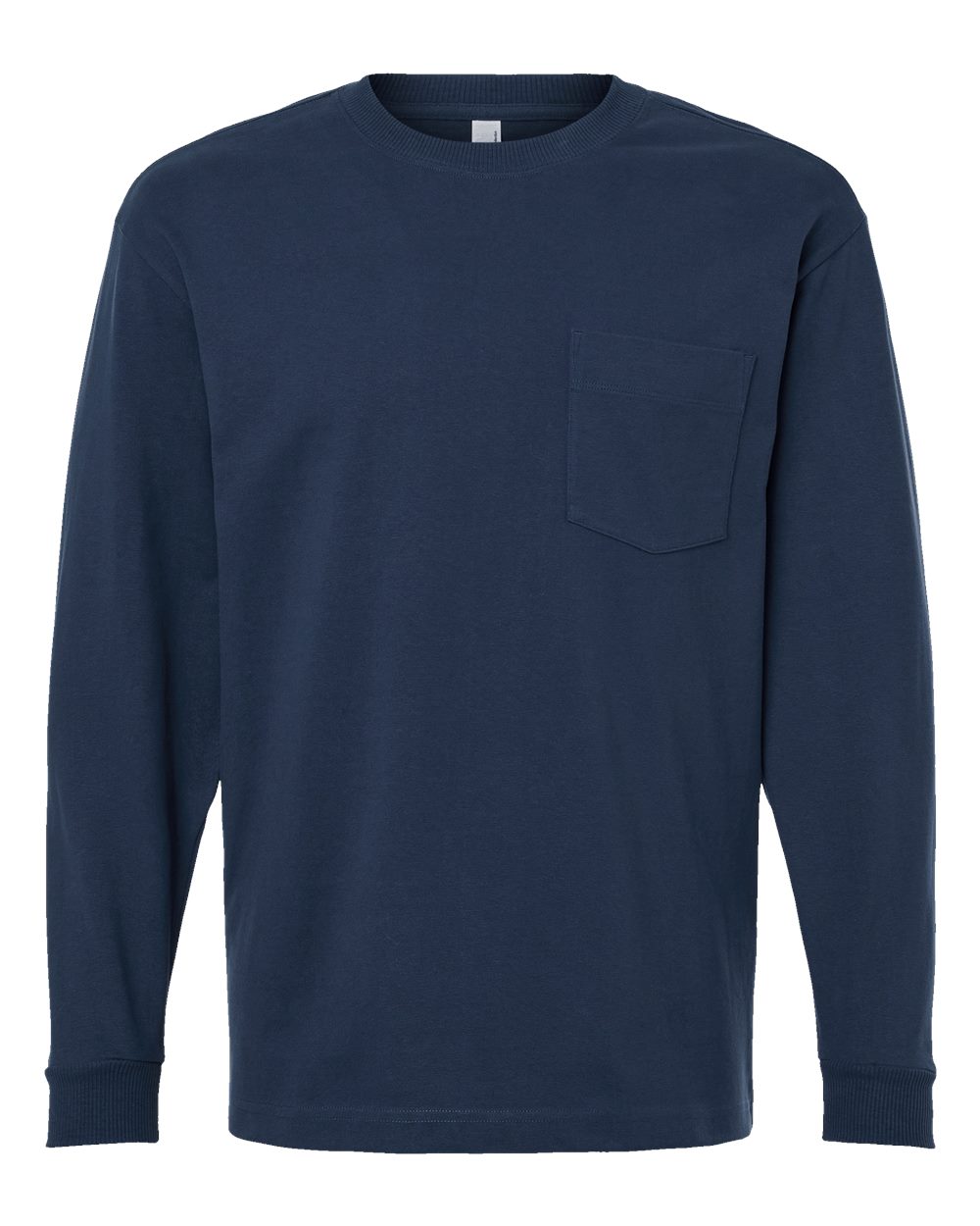 Super Heavyweight Long Sleeve Pocket Tee - Front - B03527253 - Sea Blue