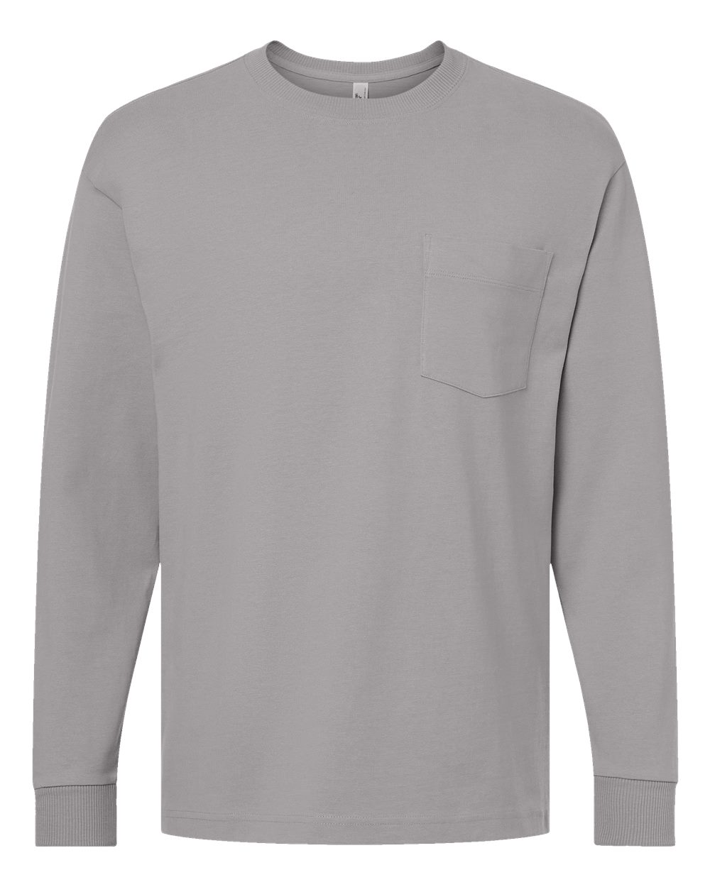Super Heavyweight Long Sleeve Pocket Tee - Front - B03527593 - Gravel