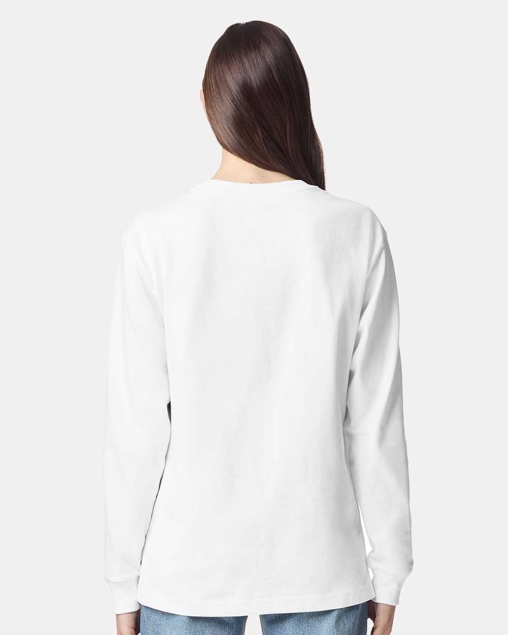 Super Heavyweight Long Sleeve Pocket Tee - OnModelBack - B03527003 - White
