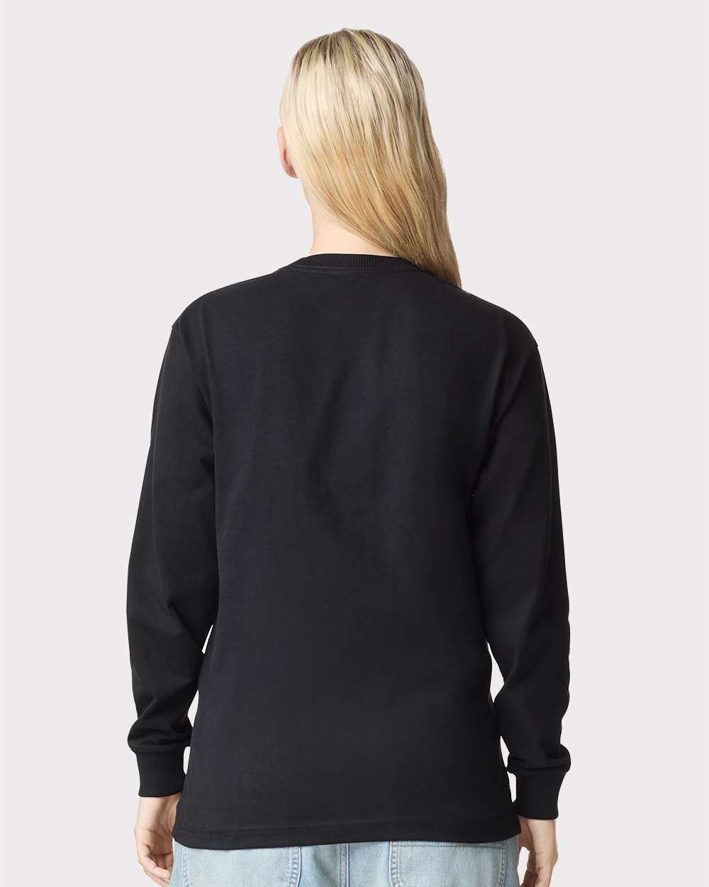 Super Heavyweight Long Sleeve Pocket Tee - OnModelBack - B03527503 - Black