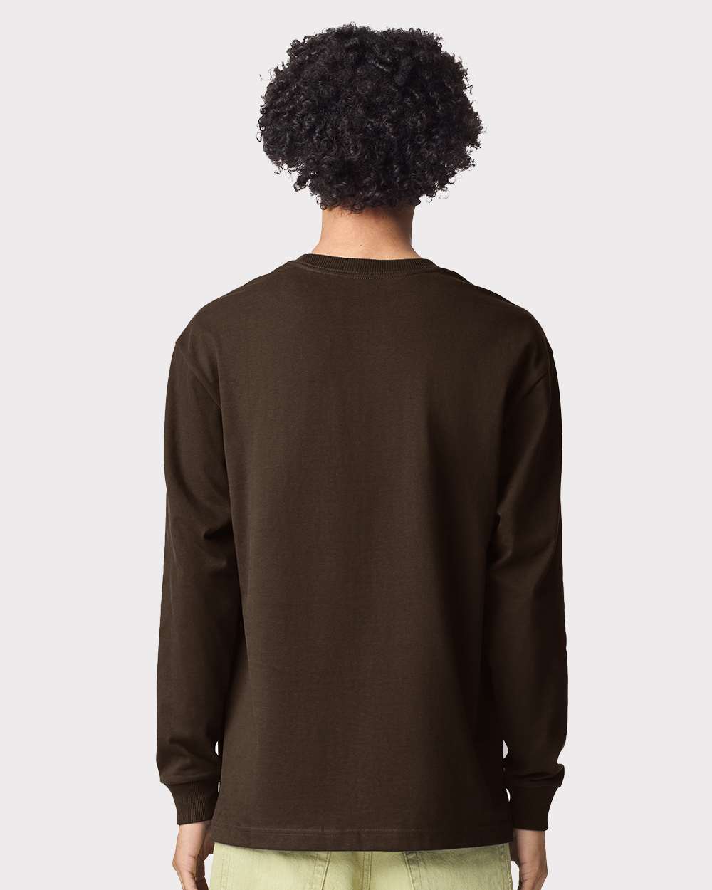 Super Heavyweight Long Sleeve Pocket Tee - OnModelBack - B03527603 - Brown