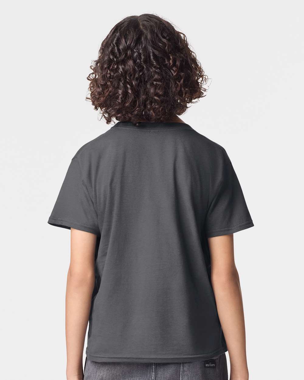Youth Fine Jersey Tee - OnModelBack - B03727092 - Asphalt