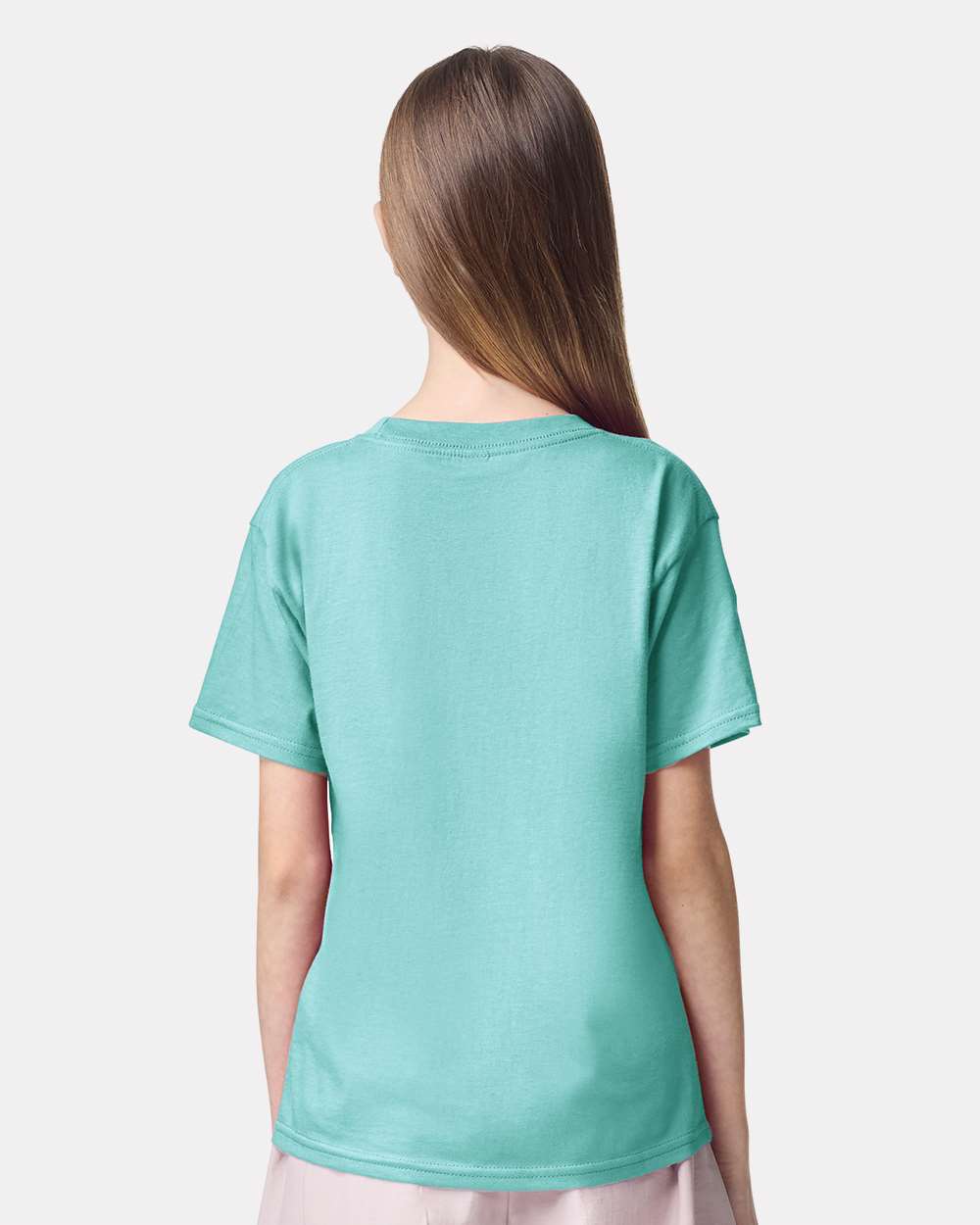 Youth Fine Jersey Tee - OnModelBack - B03727172 - Celadon