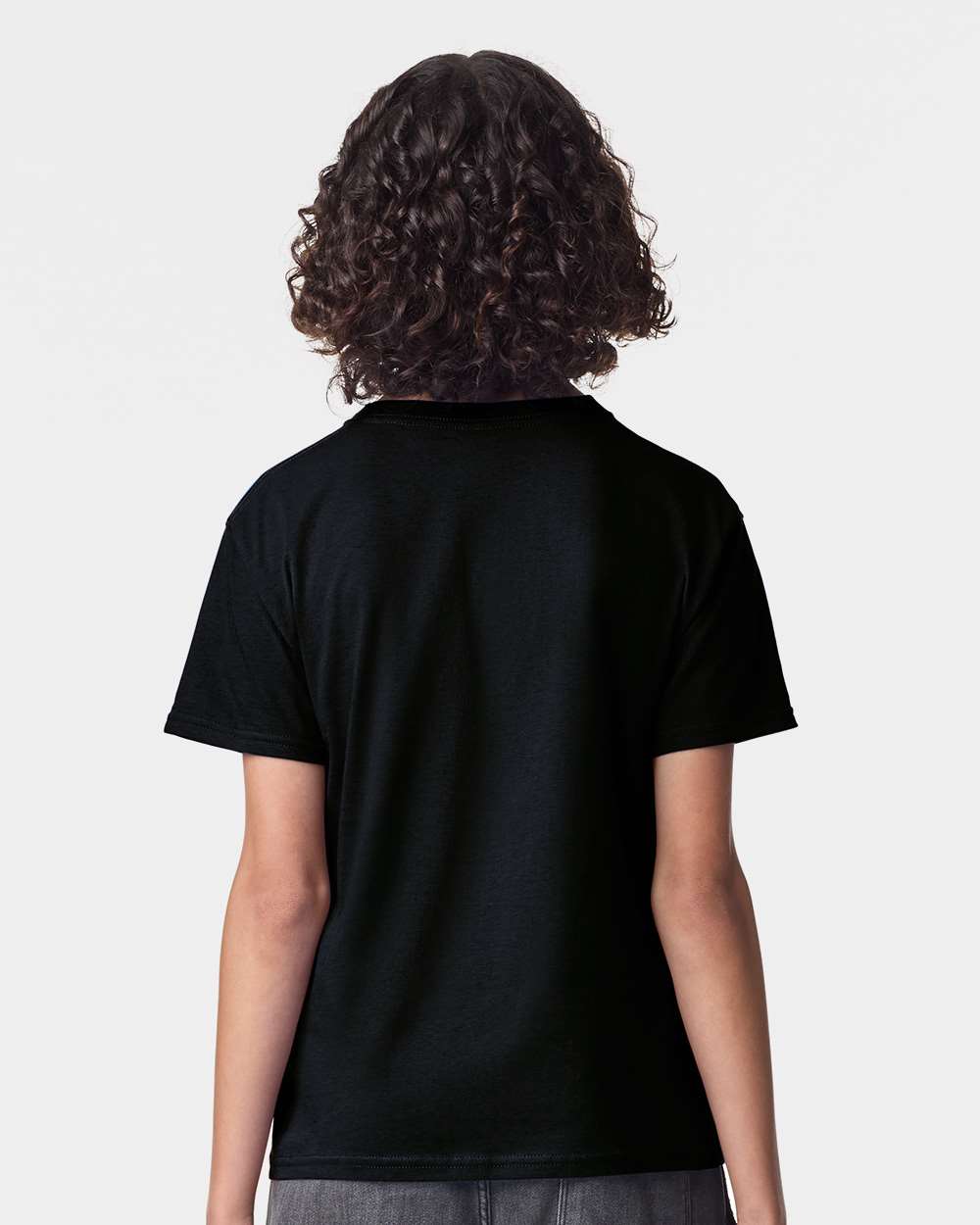 Youth Fine Jersey Tee - OnModelBack - B03727502 - Black
