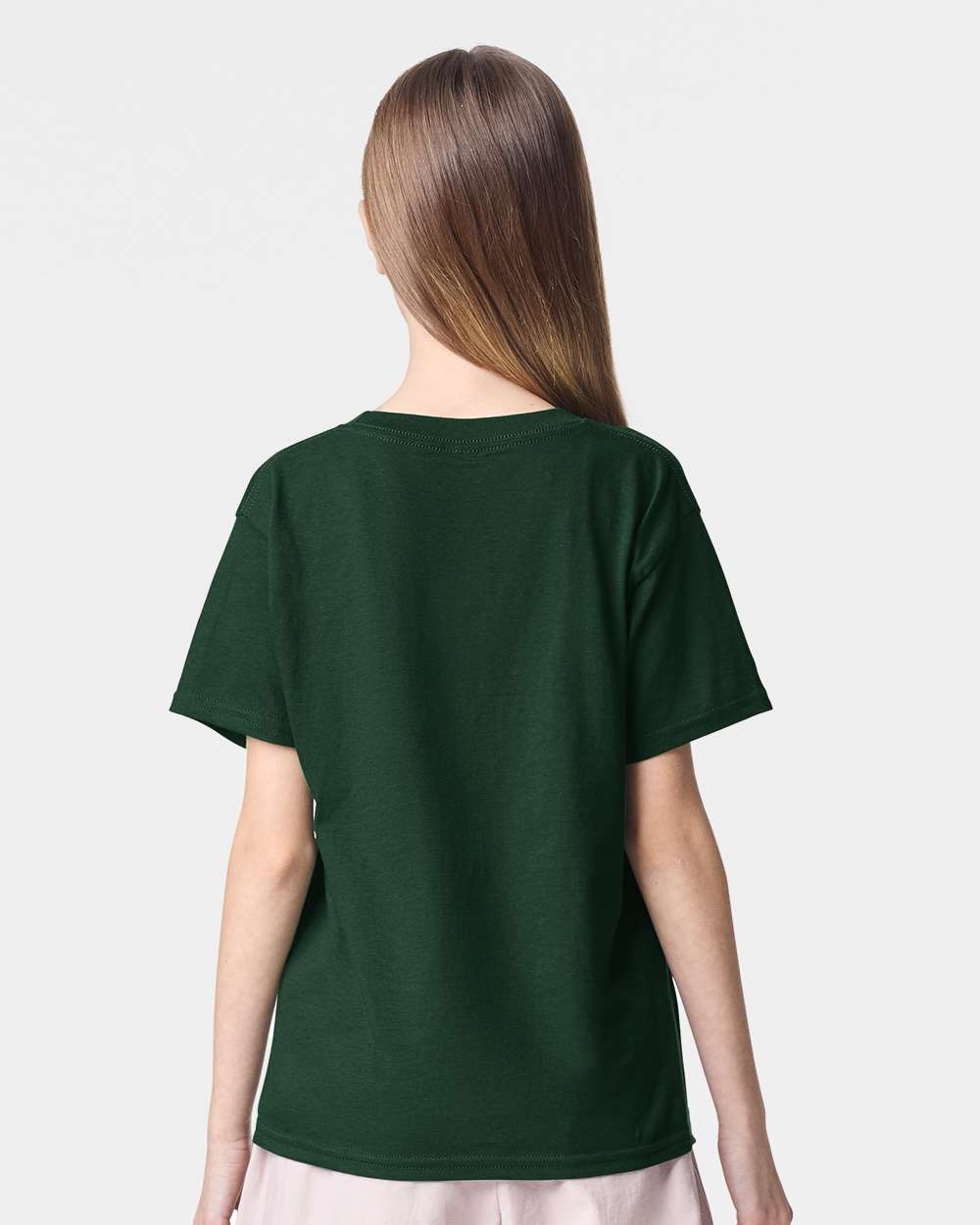 Youth Fine Jersey Tee - OnModelBack - B03727542 - Forest