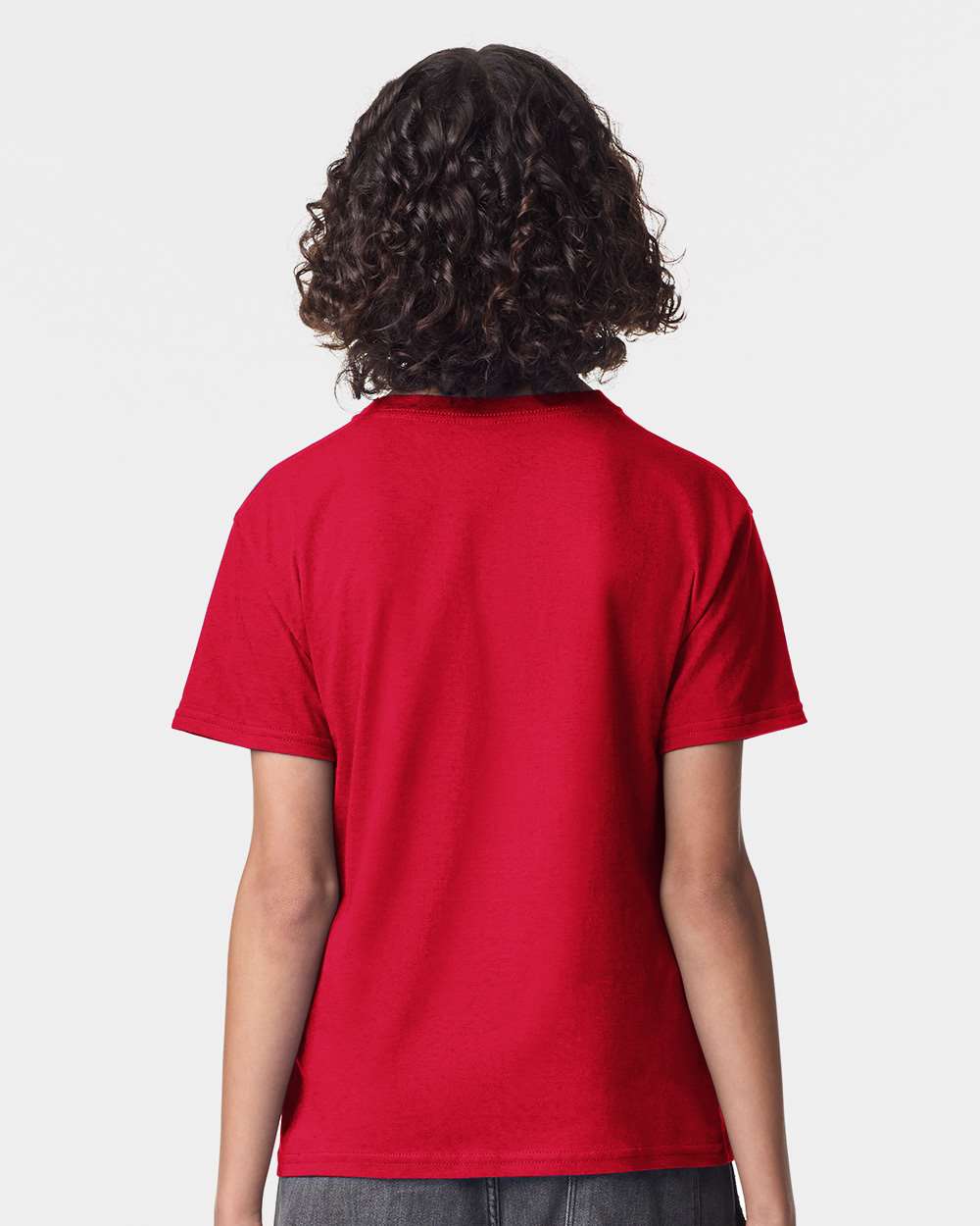 Youth Fine Jersey Tee - OnModelBack - B03727702 - Red