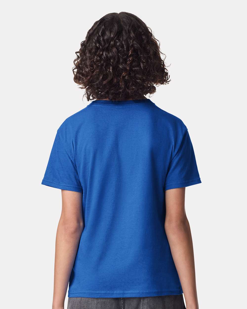 Youth Fine Jersey Tee - OnModelBack - B03727752 - Royal Blue