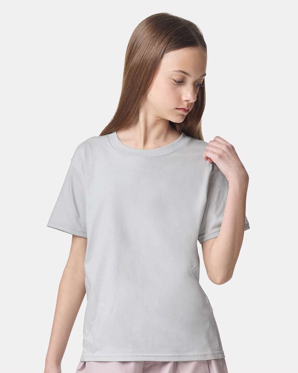 Youth Fine Jersey Tee - OnModelFront - B03727352 - New Silver