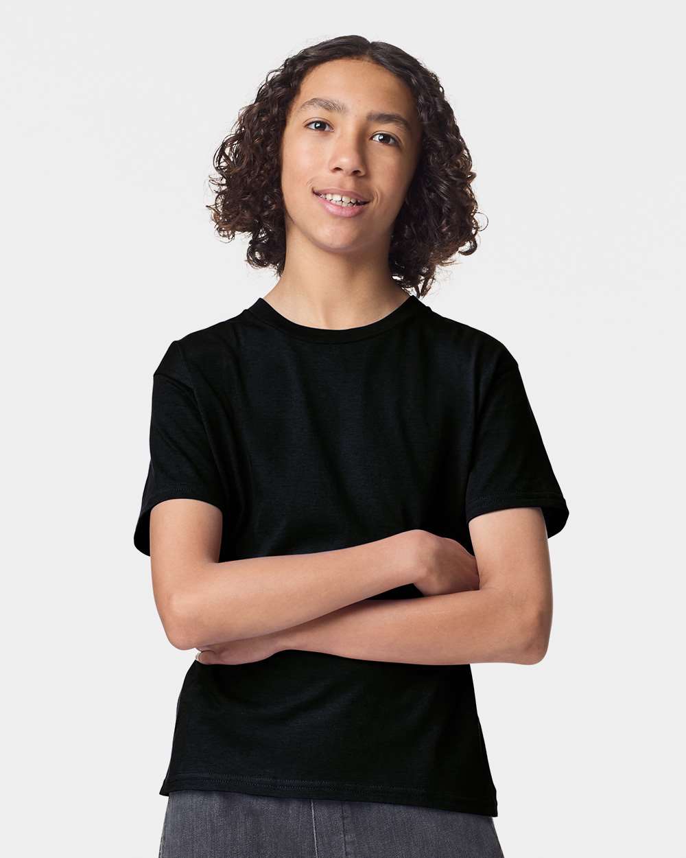 Youth Fine Jersey Tee - OnModelFront - B03727502 - Black