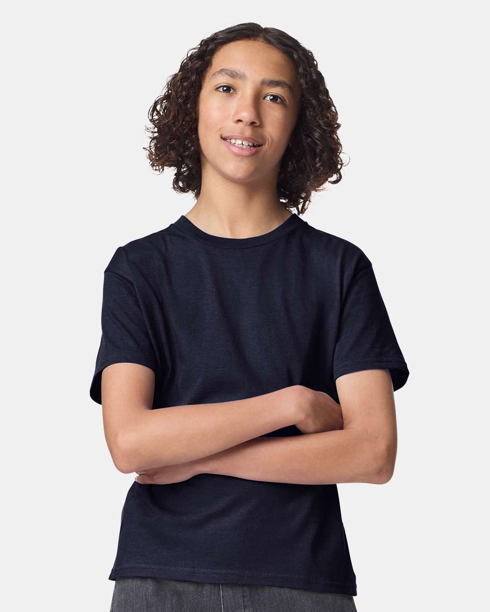 Youth Fine Jersey Tee - OnModelFront - B03727652 - Navy