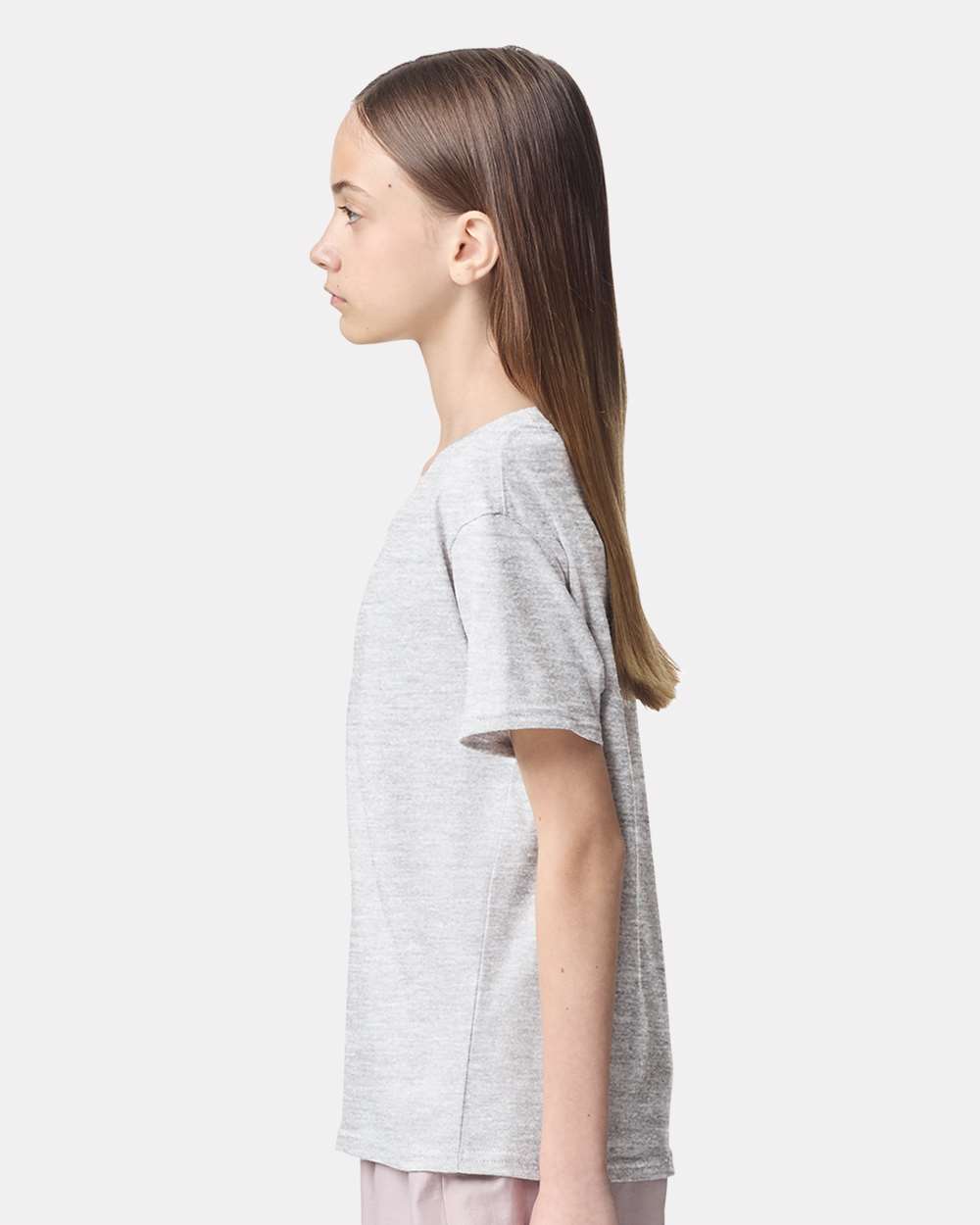Youth Fine Jersey Tee - OnModelSide - B03727022 - Ash Grey