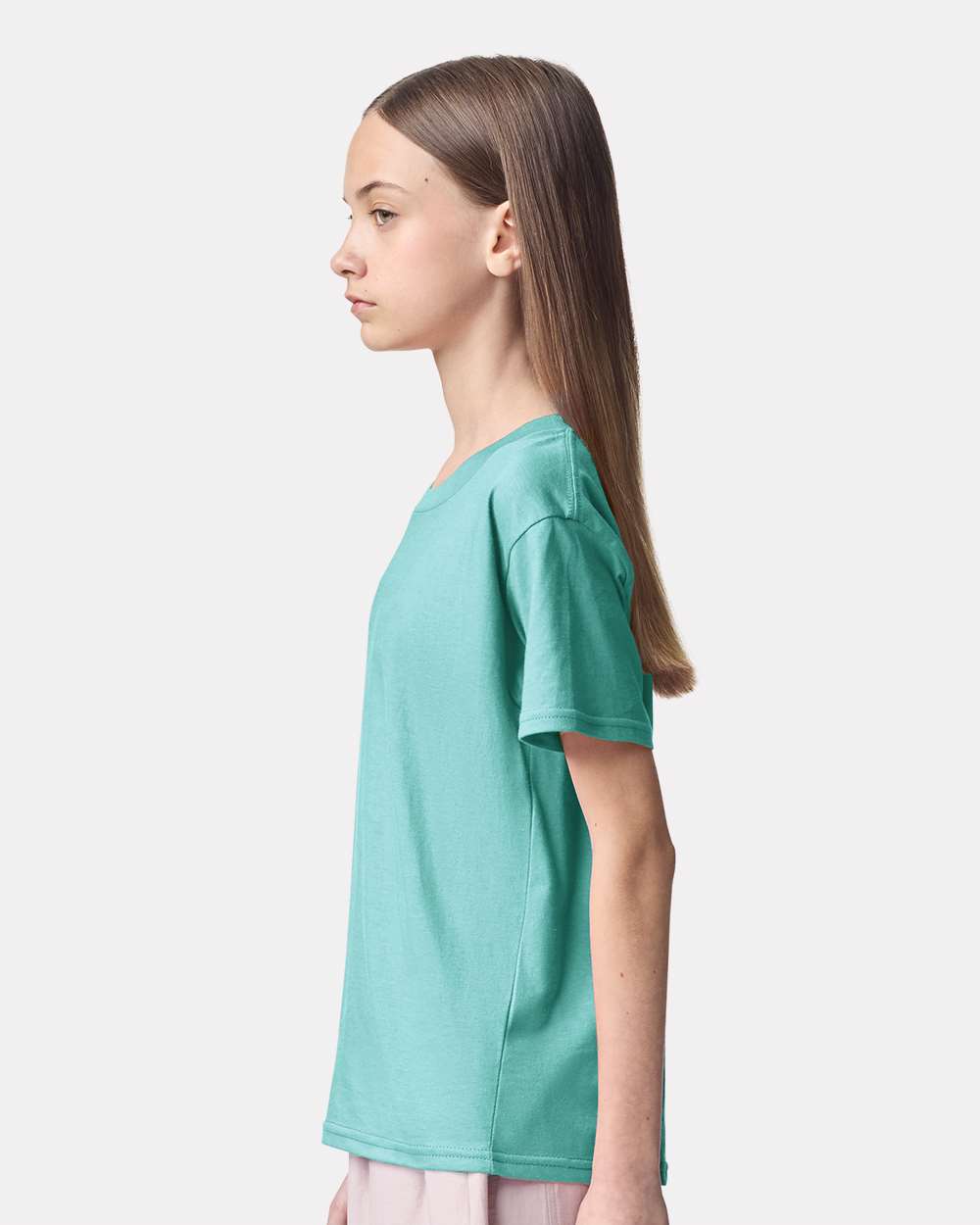 Youth Fine Jersey Tee - OnModelSide - B03727172 - Celadon