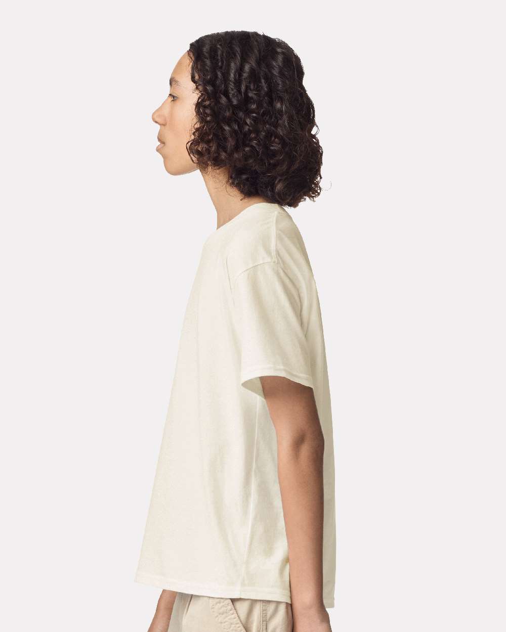 Youth Fine Jersey Tee - OnModelSide - B03727232 - Cream