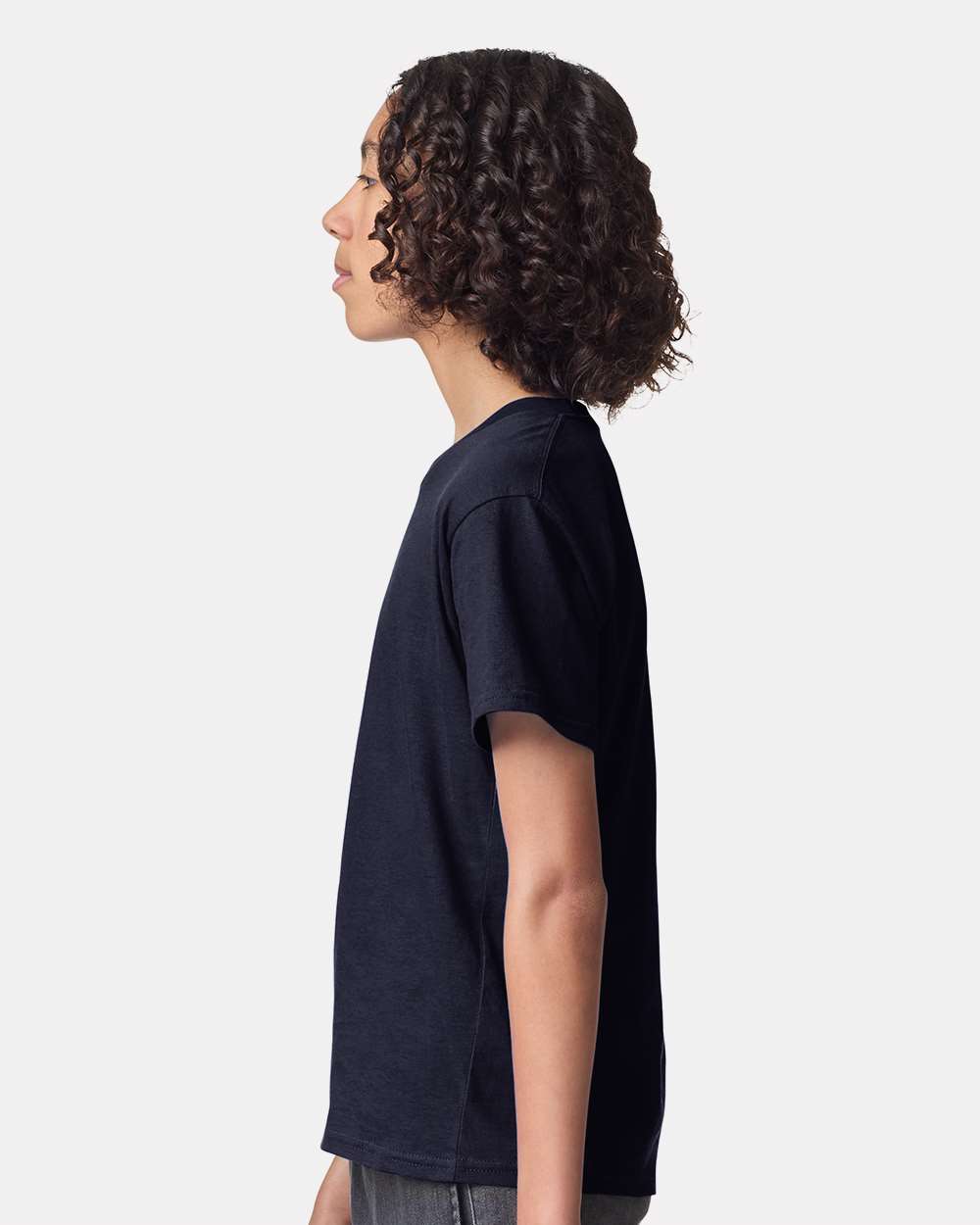 Youth Fine Jersey Tee - OnModelSide - B03727652 - Navy