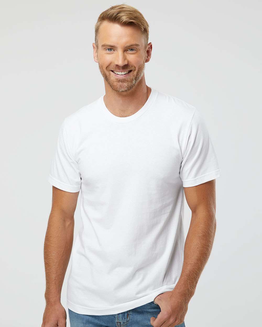 Fine Jersey Tee - OnModelFront - B00127002 - White