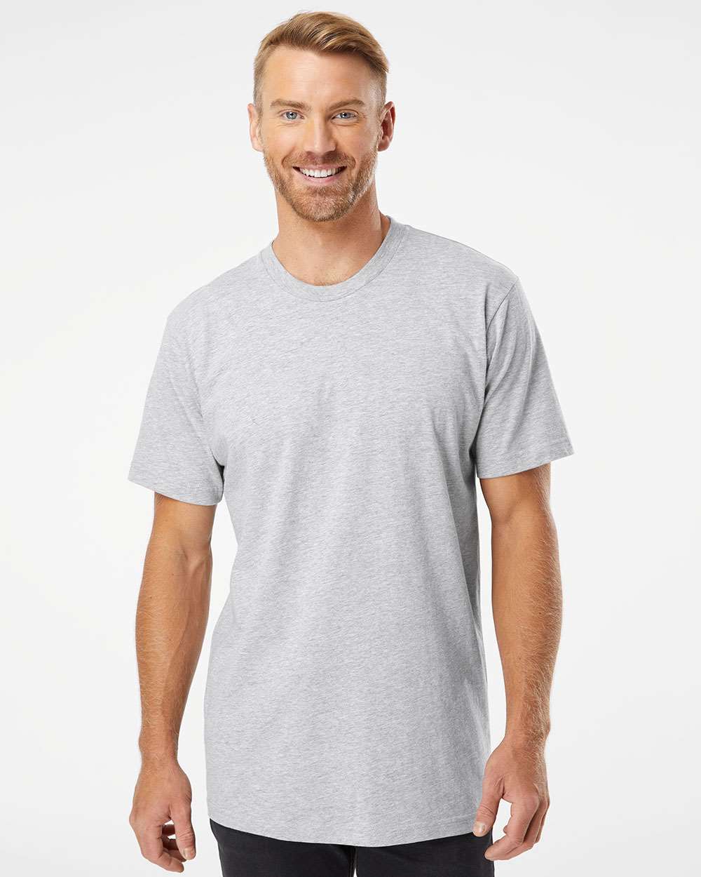 Fine Jersey Tee - OnModelFront - B00127582 - Heather Grey