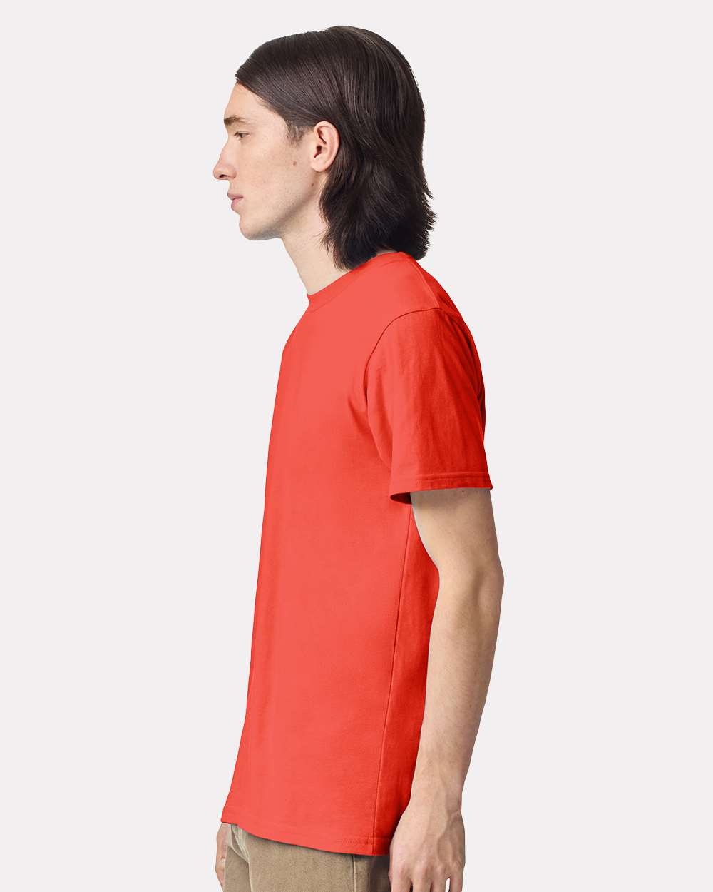 Fine Jersey Tee - OnModelSide - B00127083 - Coral