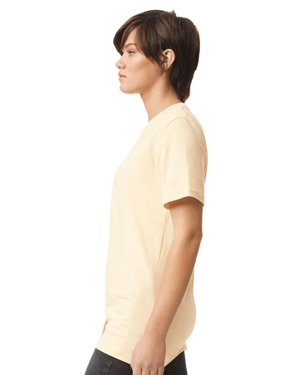 Fine Jersey Tee - OnModelSide - B00127233 - Cream