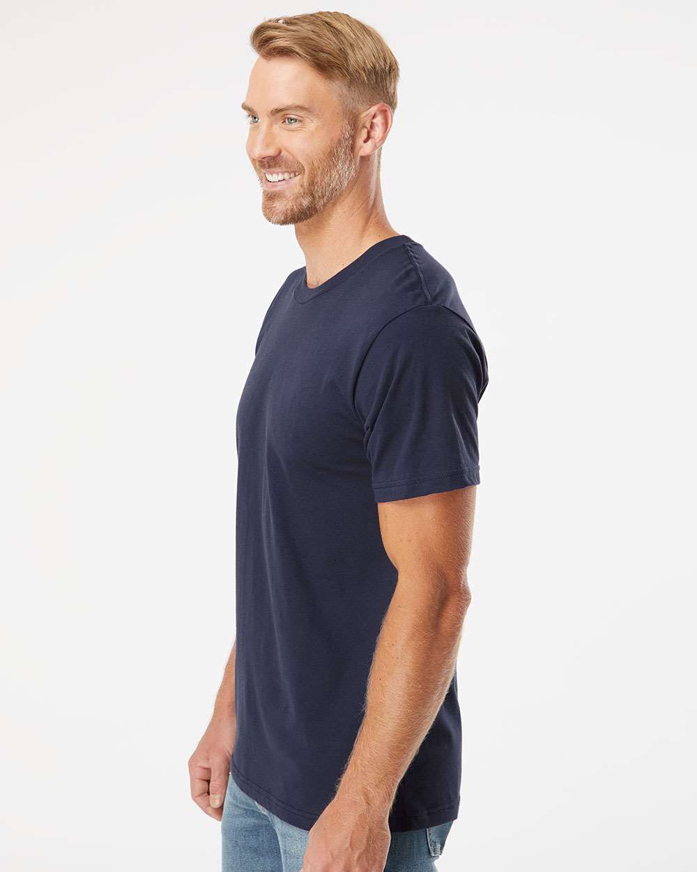 Fine Jersey Tee - OnModelSide - B00127652 - Navy