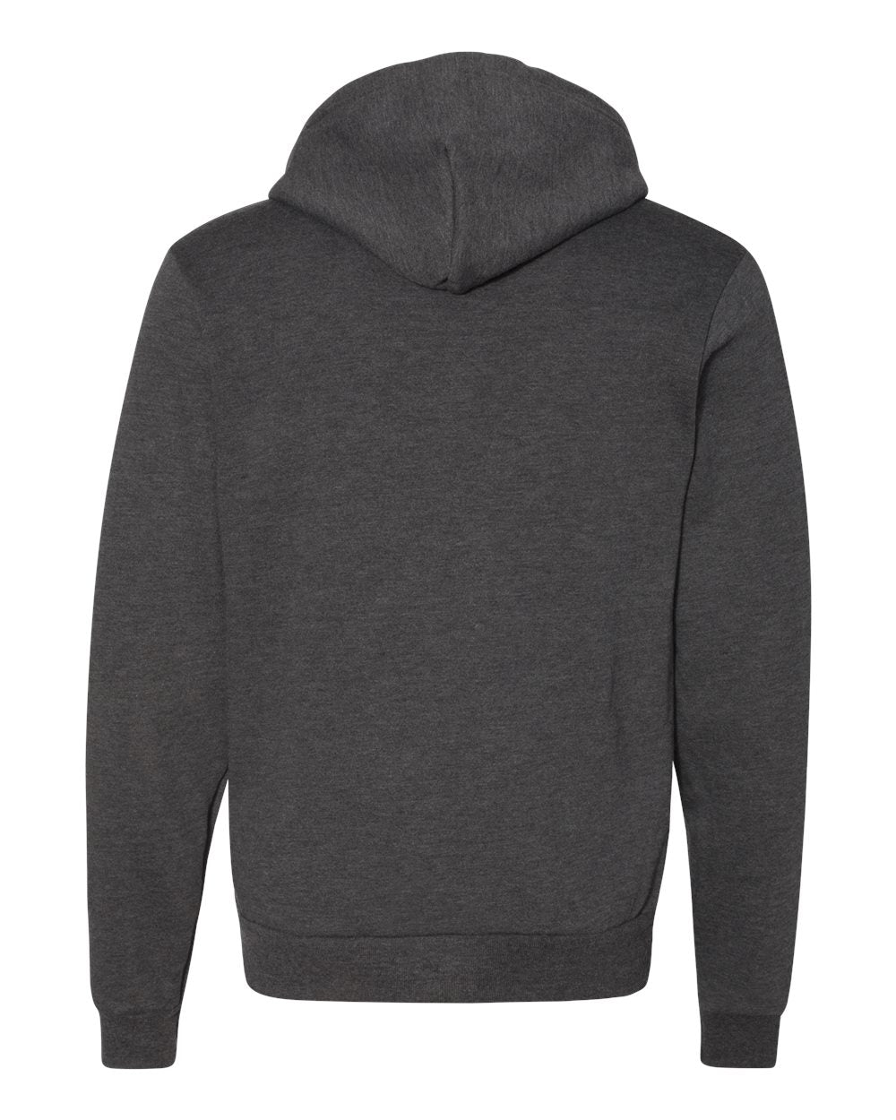 Unisex USA-Made Flex Fleece Full-Zip Hoodie - Back - B00227581 - Dark Heather Grey