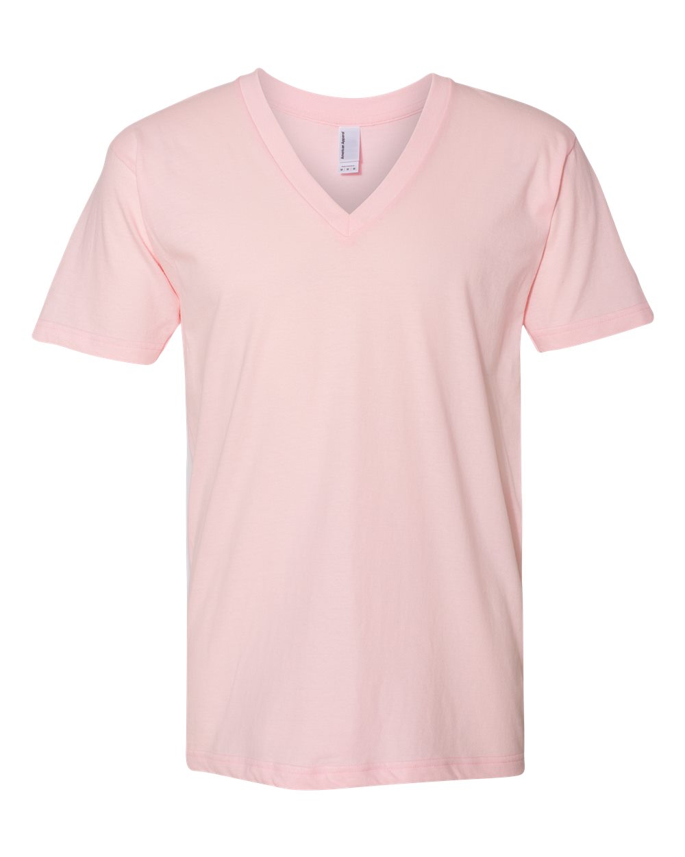 Unisex Fine Jersey V-Neck Tee - Front - B00627301 - Light Pink