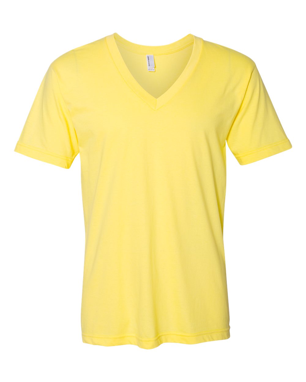 Unisex Fine Jersey V-Neck Tee - Front - B00627411 - Lemon