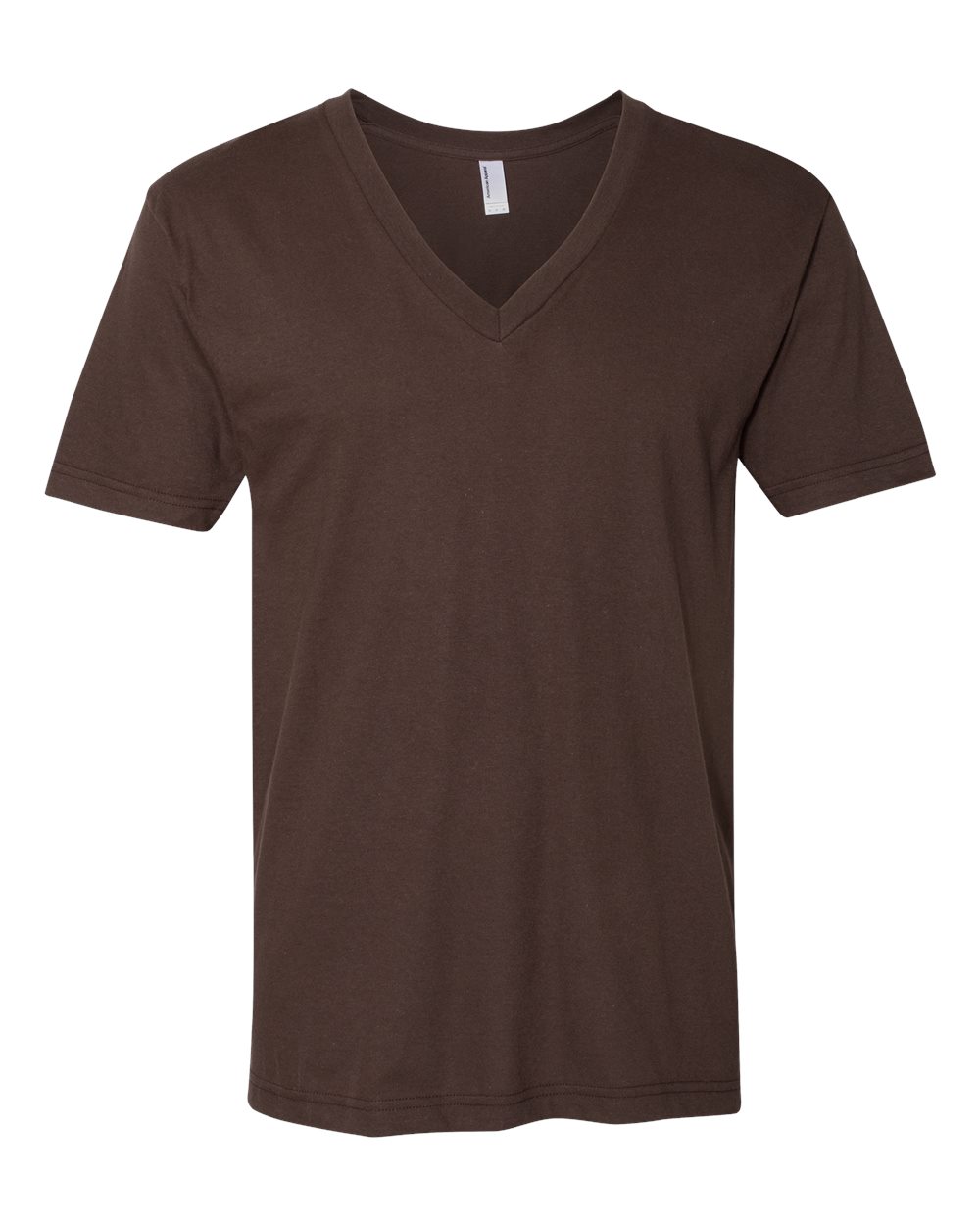 Unisex Fine Jersey V-Neck Tee - Front - B00627551 - Brown