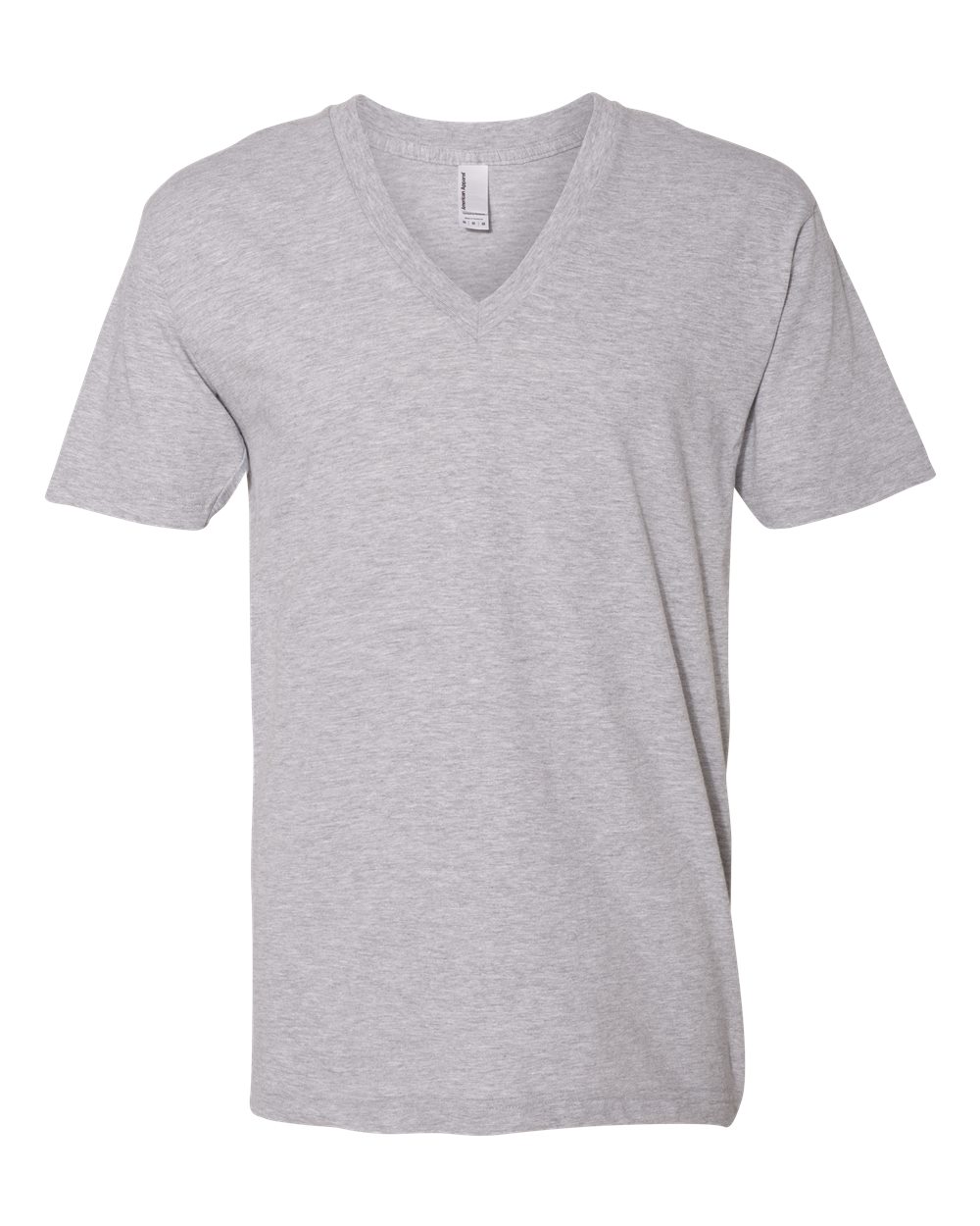 Unisex Fine Jersey V-Neck Tee - Front - B00627581 - Heather Grey