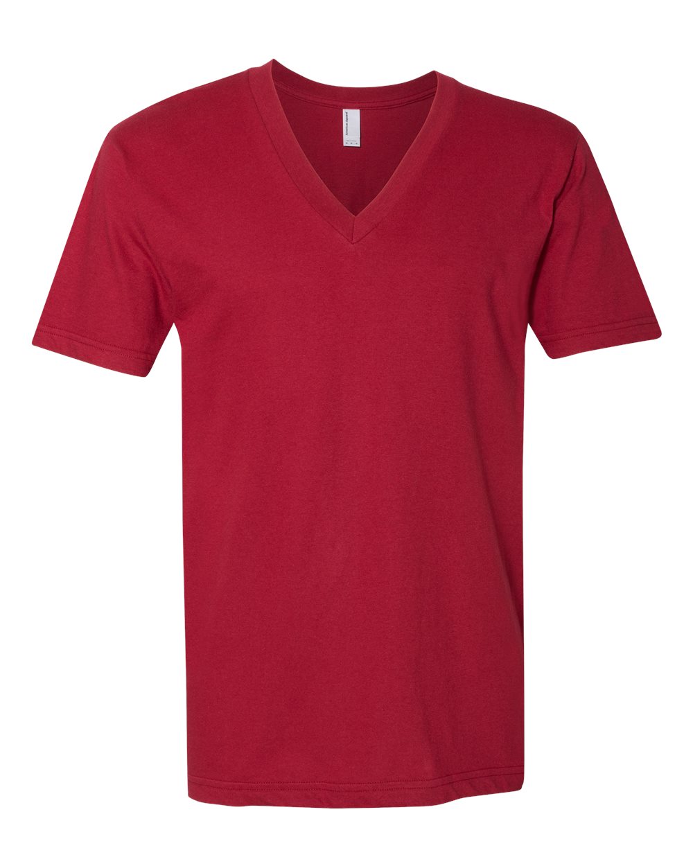 Unisex Fine Jersey V-Neck Tee - Front - B00627851 - Cranberry
