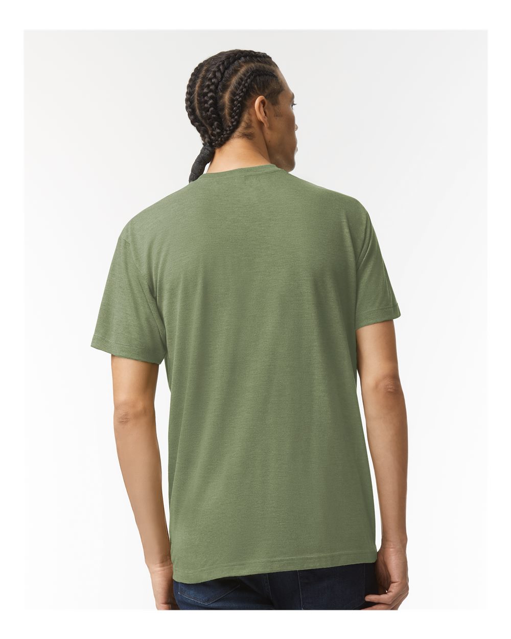 Triblend Track Tee - OnModelBack - B01227042 - Tri-Olive