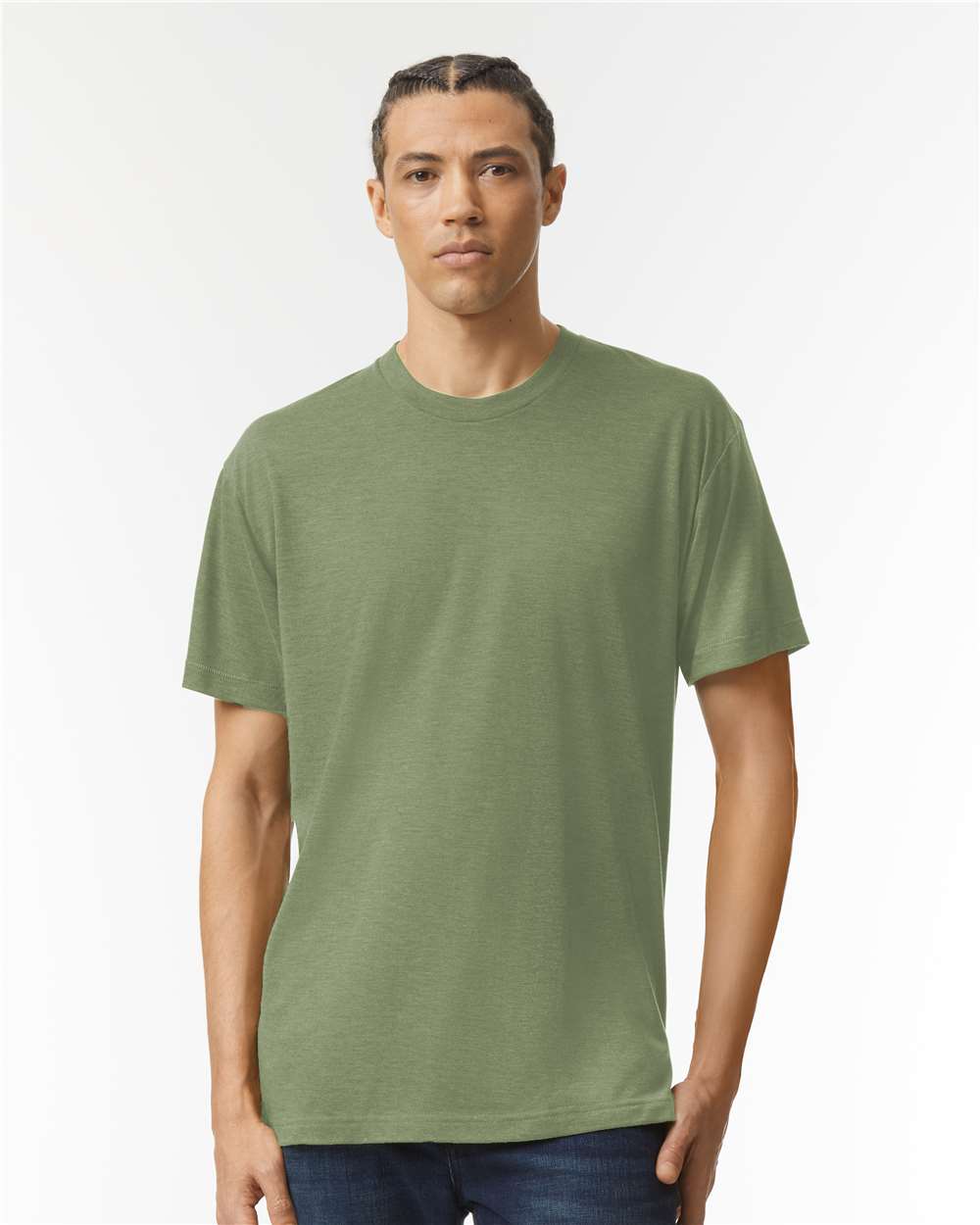 Triblend Track Tee - OnModelFront - B01227042 - Tri-Olive