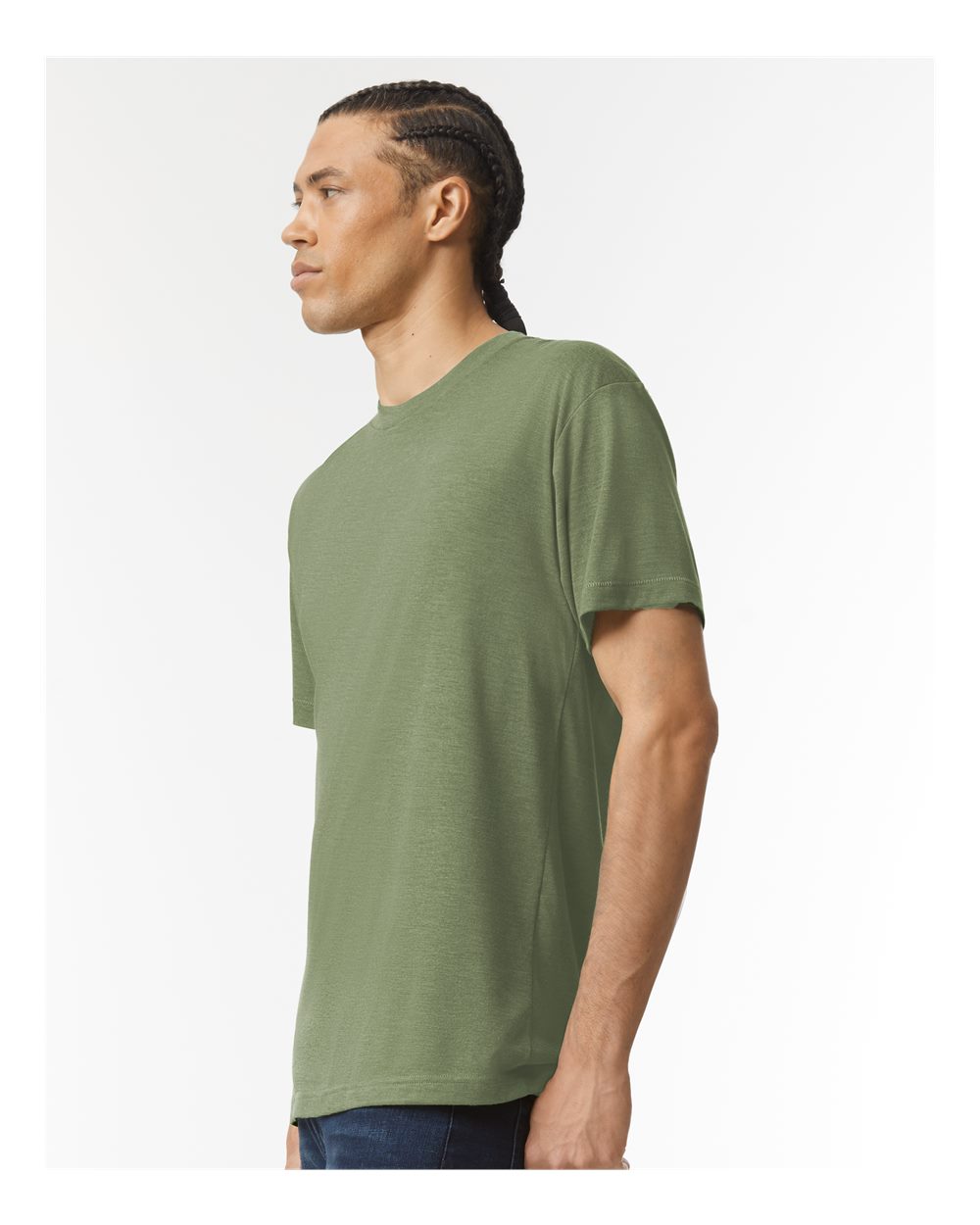Triblend Track Tee - OnModelSide - B01227042 - Tri-Olive