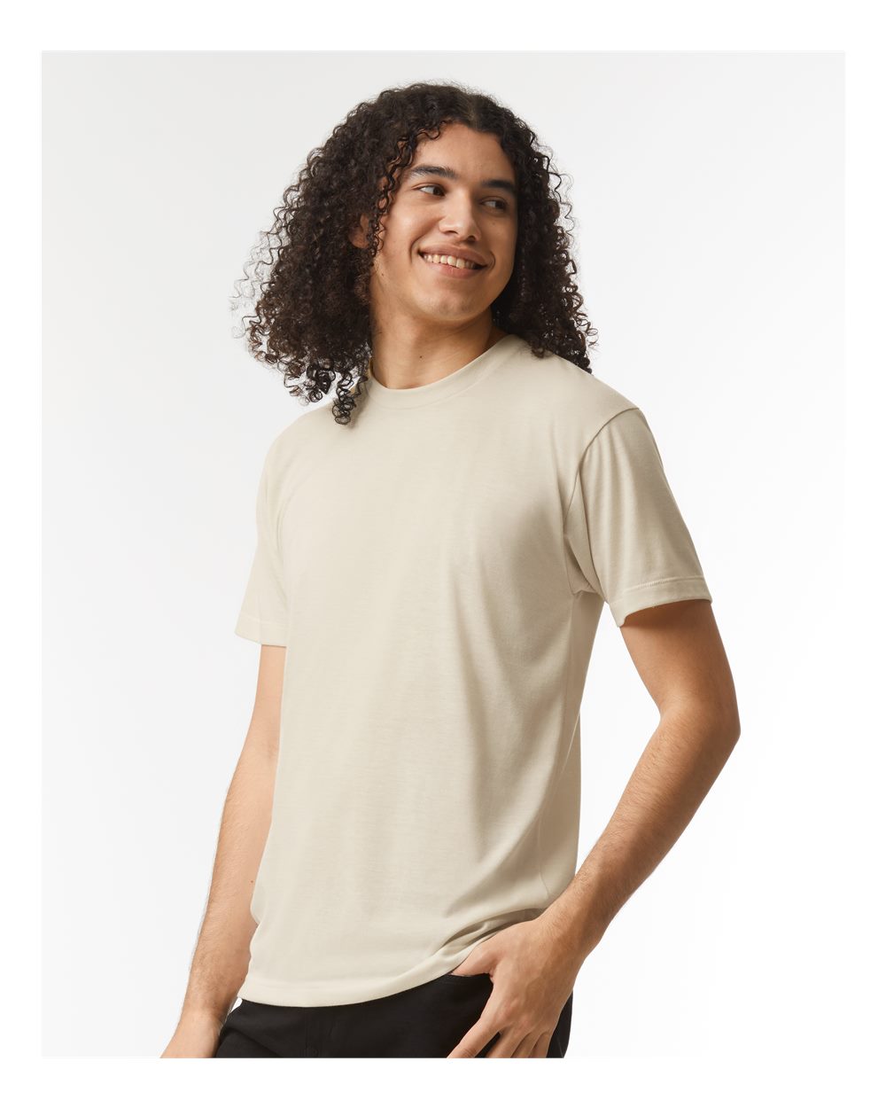 Triblend Track Tee - OnModelSide - B01227232 - Tri-Cream