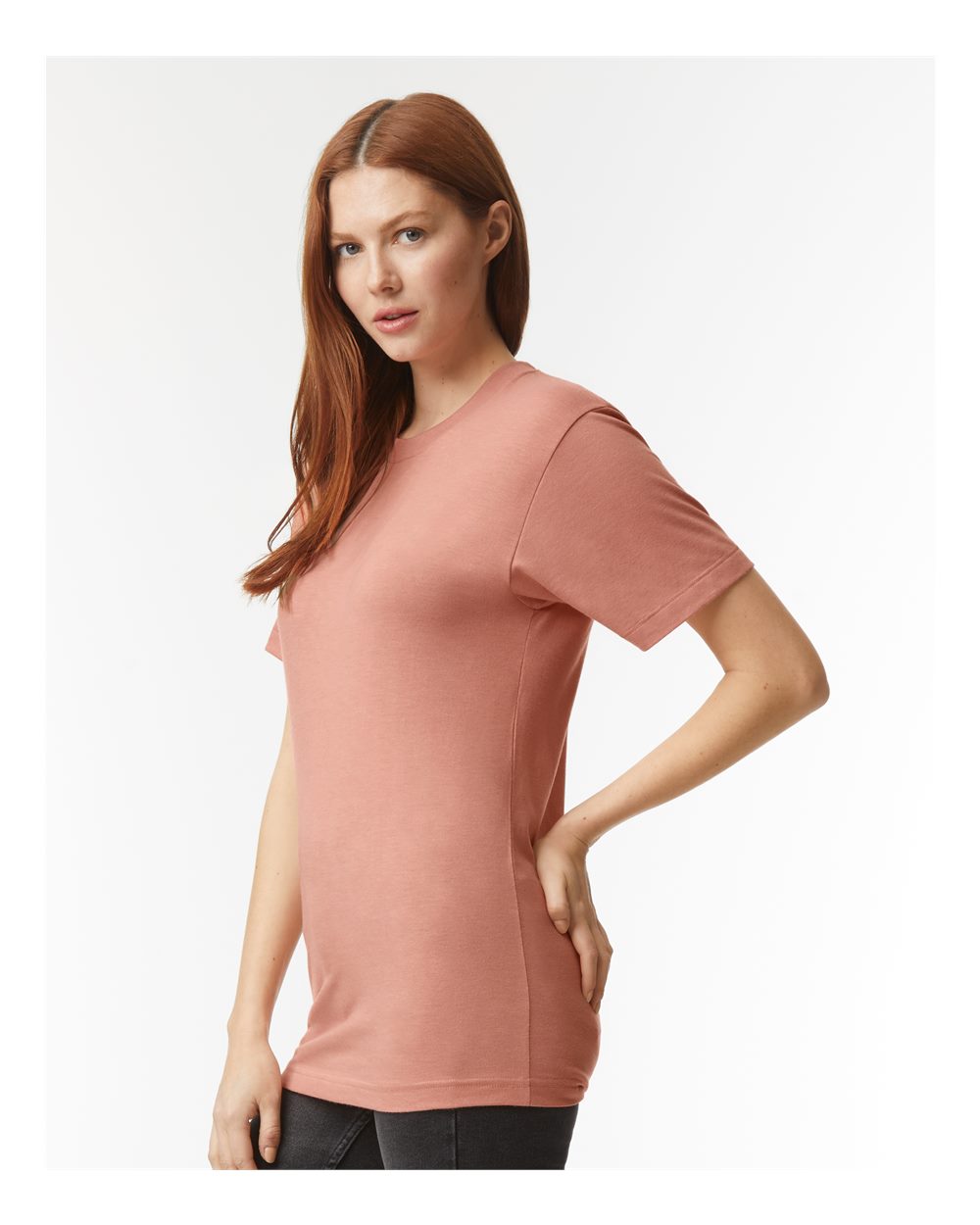 Triblend Track Tee - OnModelSide - B01227632 - Tri-Coral
