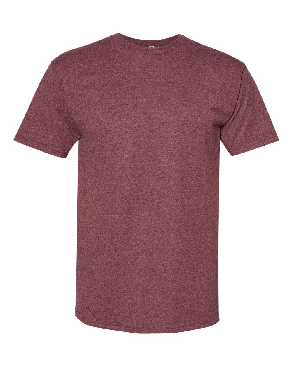 Unisex Midweight Cotton Tee - Front - B12027107 - Heather Burgundy