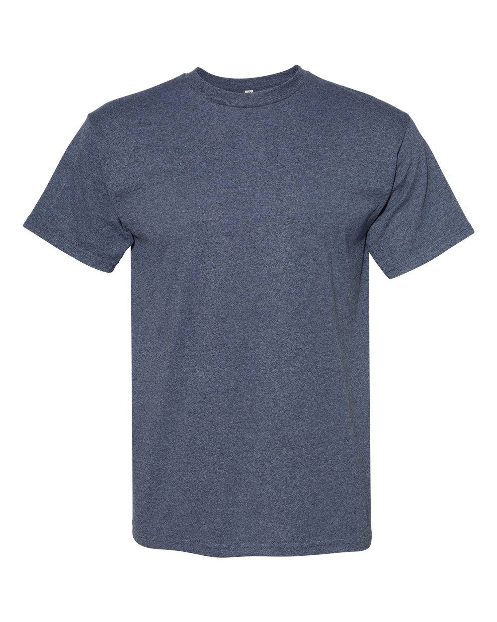 Unisex Midweight Cotton Tee - Front - B12027123 - Heather Navy