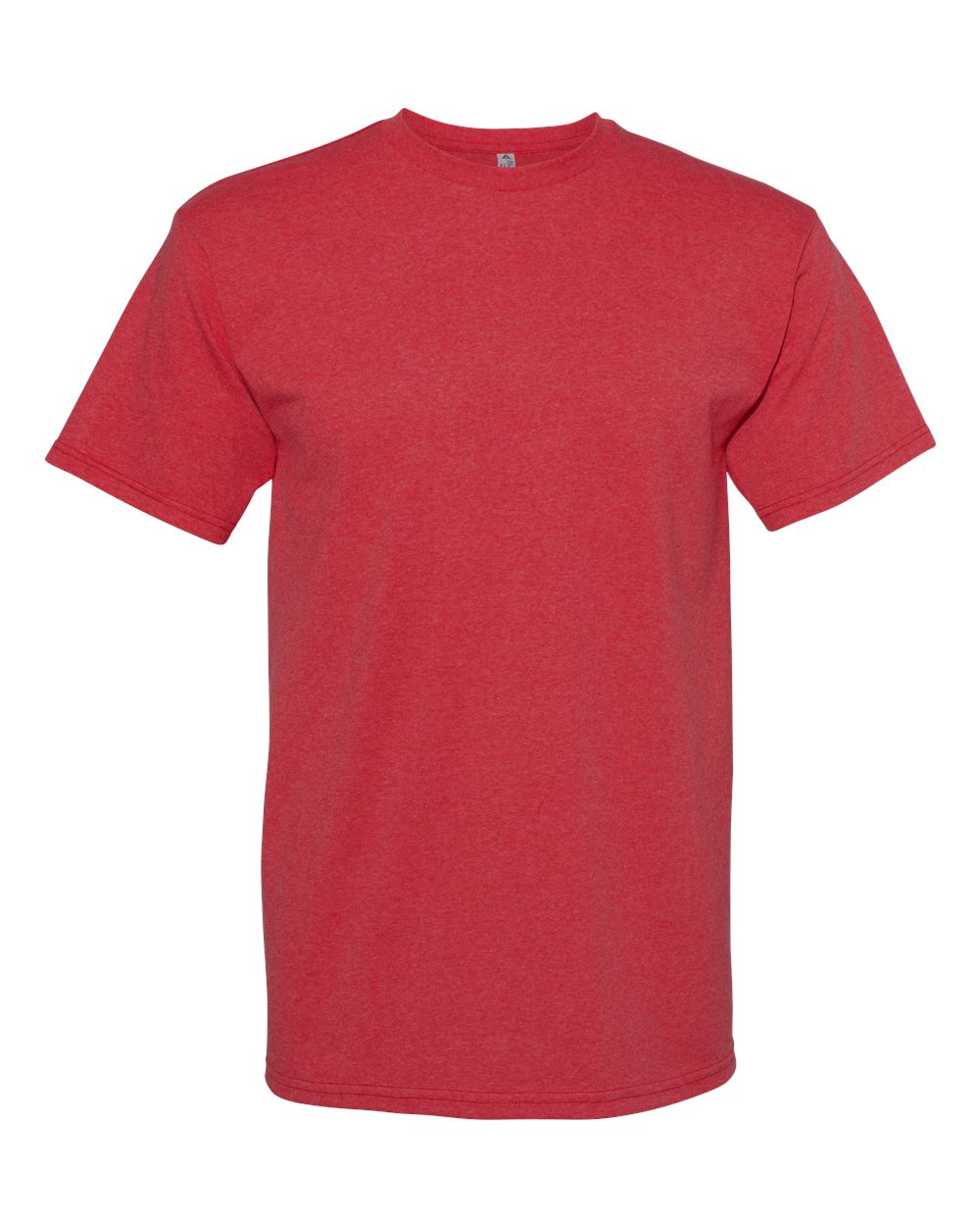 Unisex Midweight Cotton Tee - Front - B12027142 - Heather Red