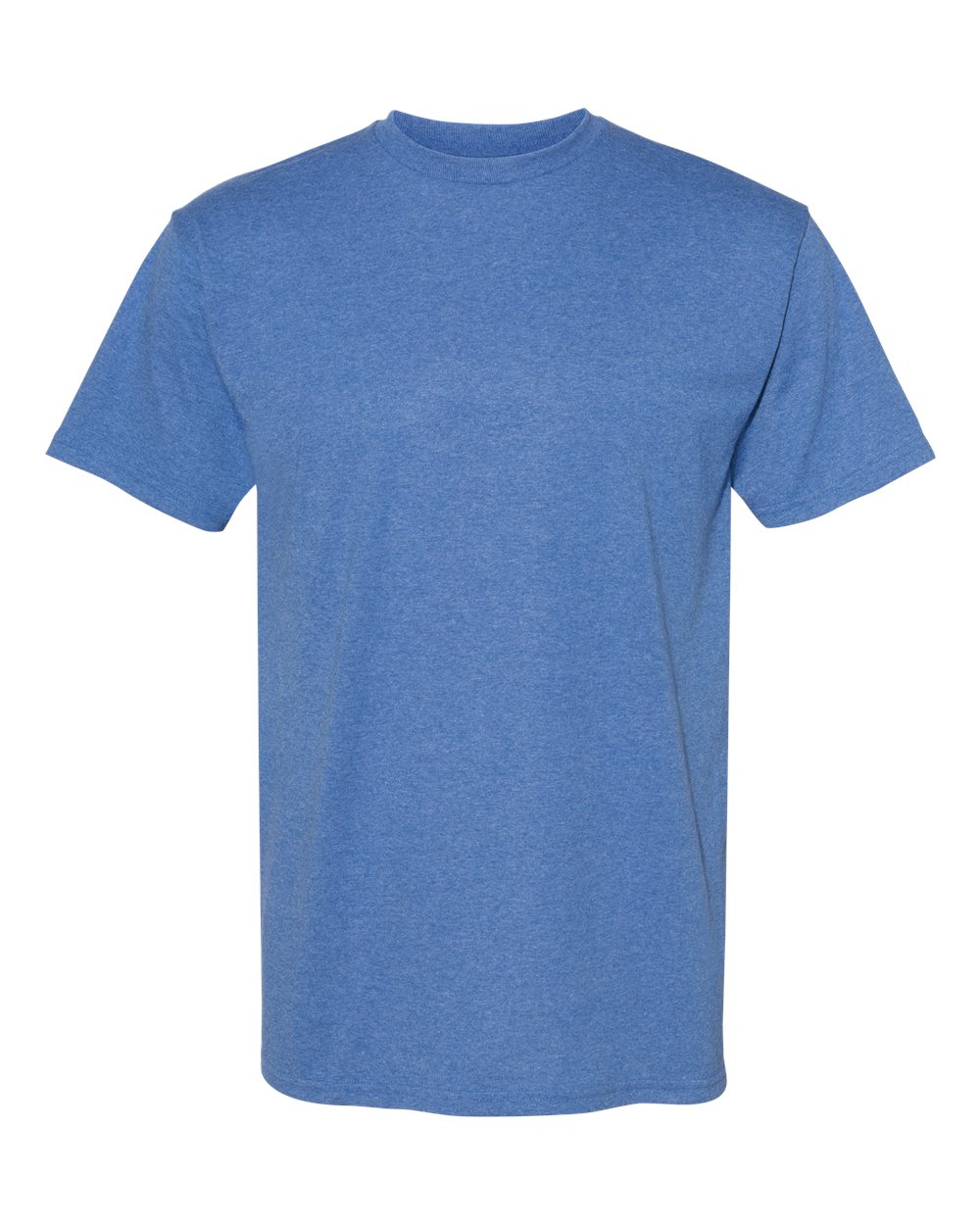 Unisex Midweight Cotton Tee - Front - B12027153 - Heather Royal