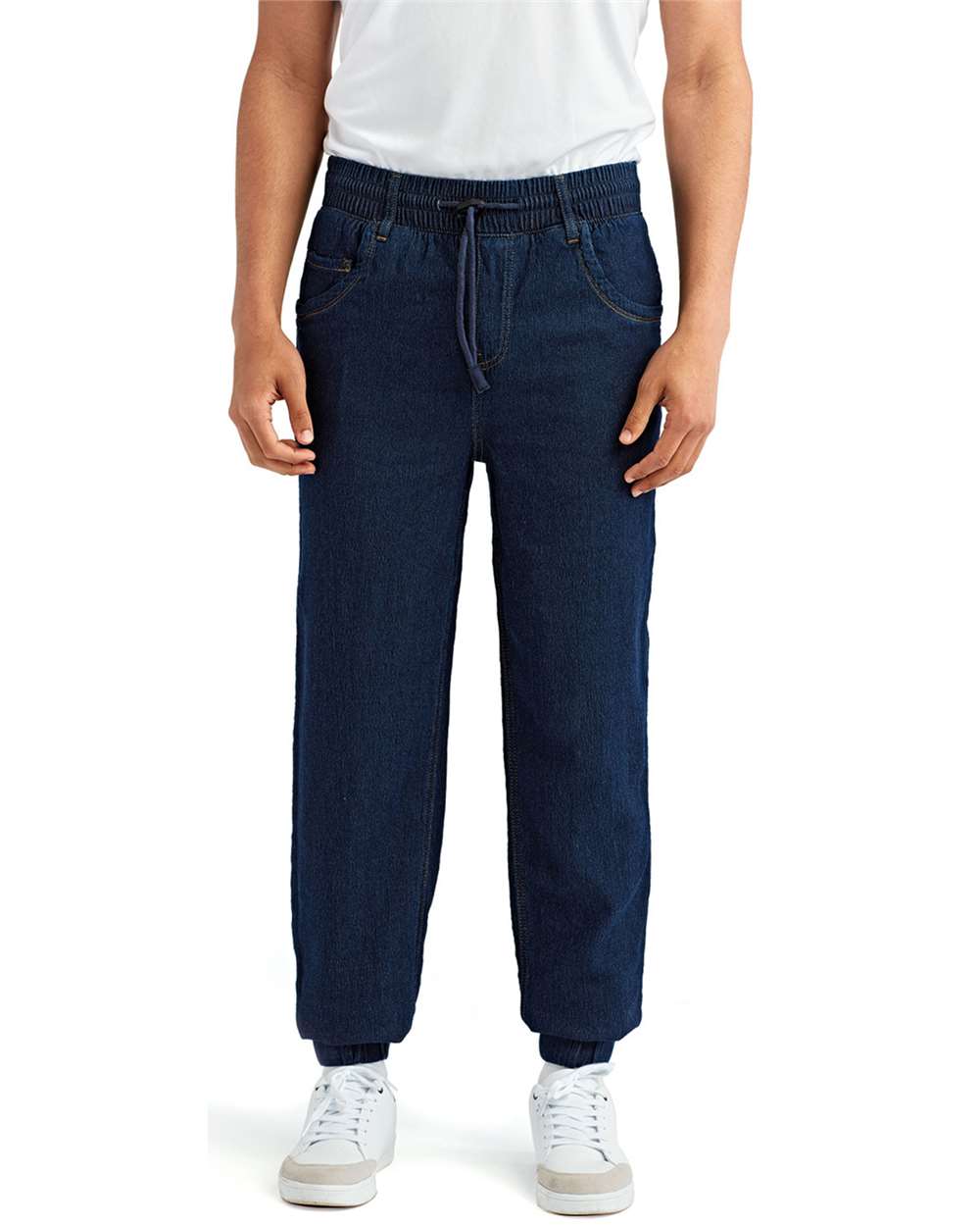 Unisex Chef's Artisanal Joggers - OnModelFront - B405A1252 - Indigo Denim