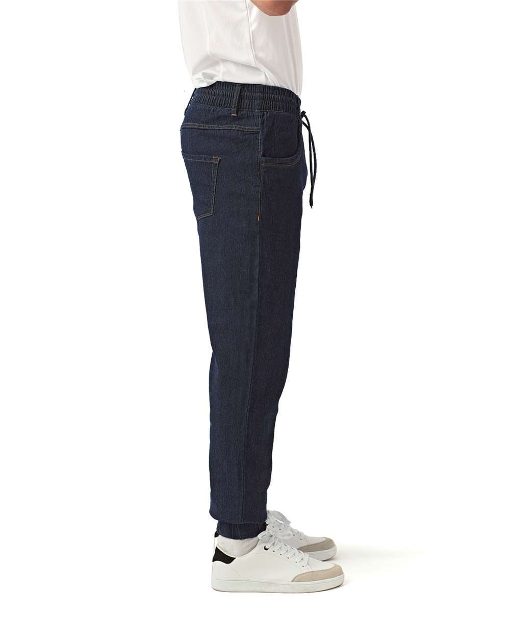 Unisex Chef's Artisanal Joggers - OnModelSide - B405A1252 - Indigo Denim
