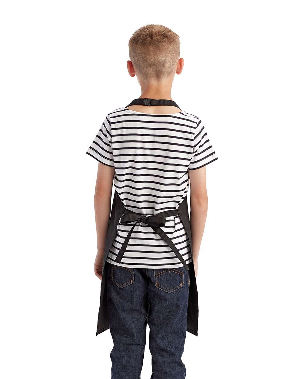 Youth Recycled Apron - OnModelBack - B393A1500 - Black