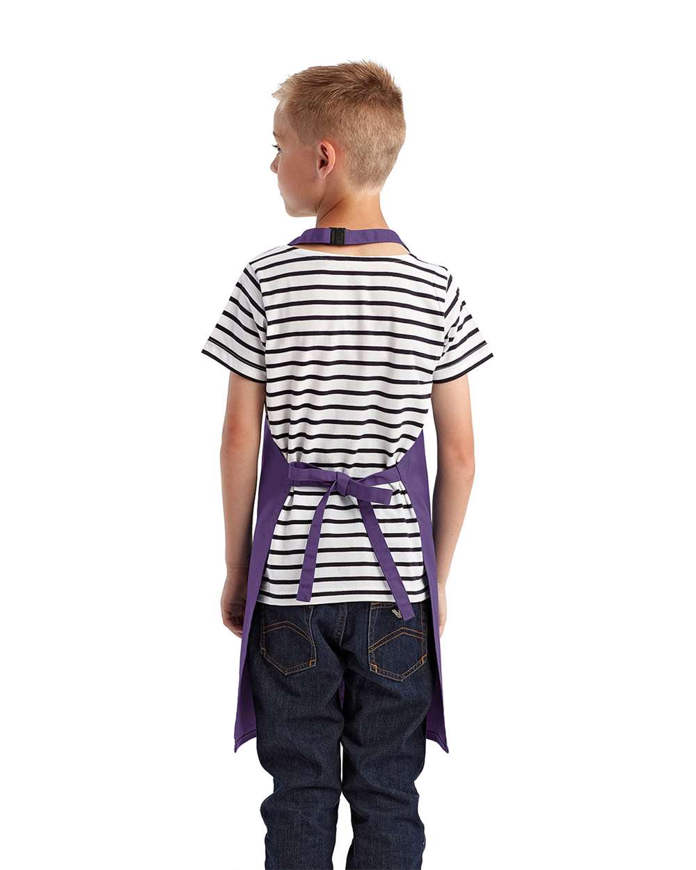 Youth Recycled Apron - OnModelBack - B393A1670 - Purple