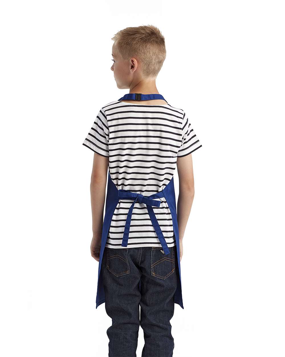 Youth Recycled Apron - OnModelBack - B393A1750 - Royal