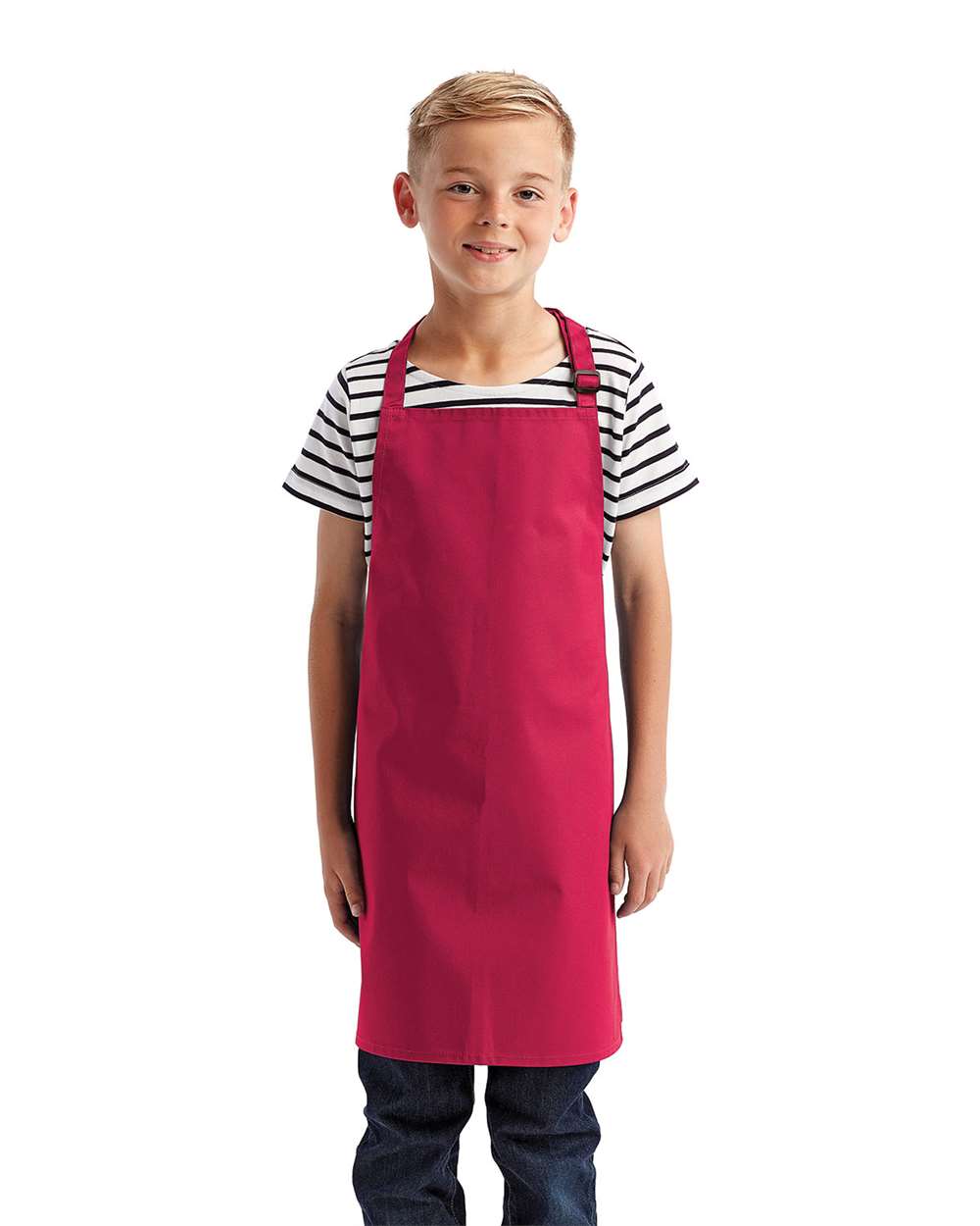 Youth Recycled Apron - OnModelFront - B393A1300 - Hot Pink