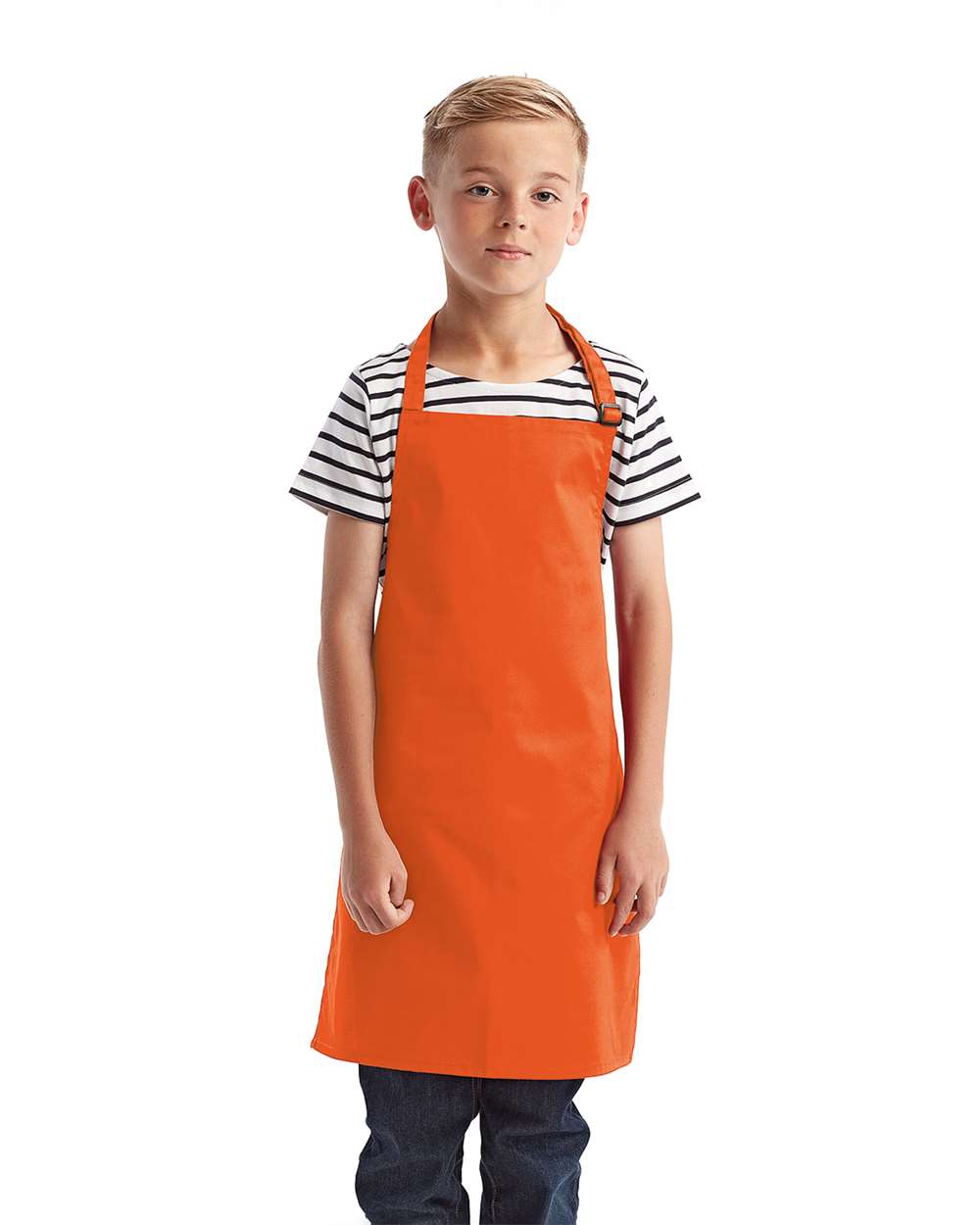 Youth Recycled Apron - OnModelFront - B393A1660 - Orange