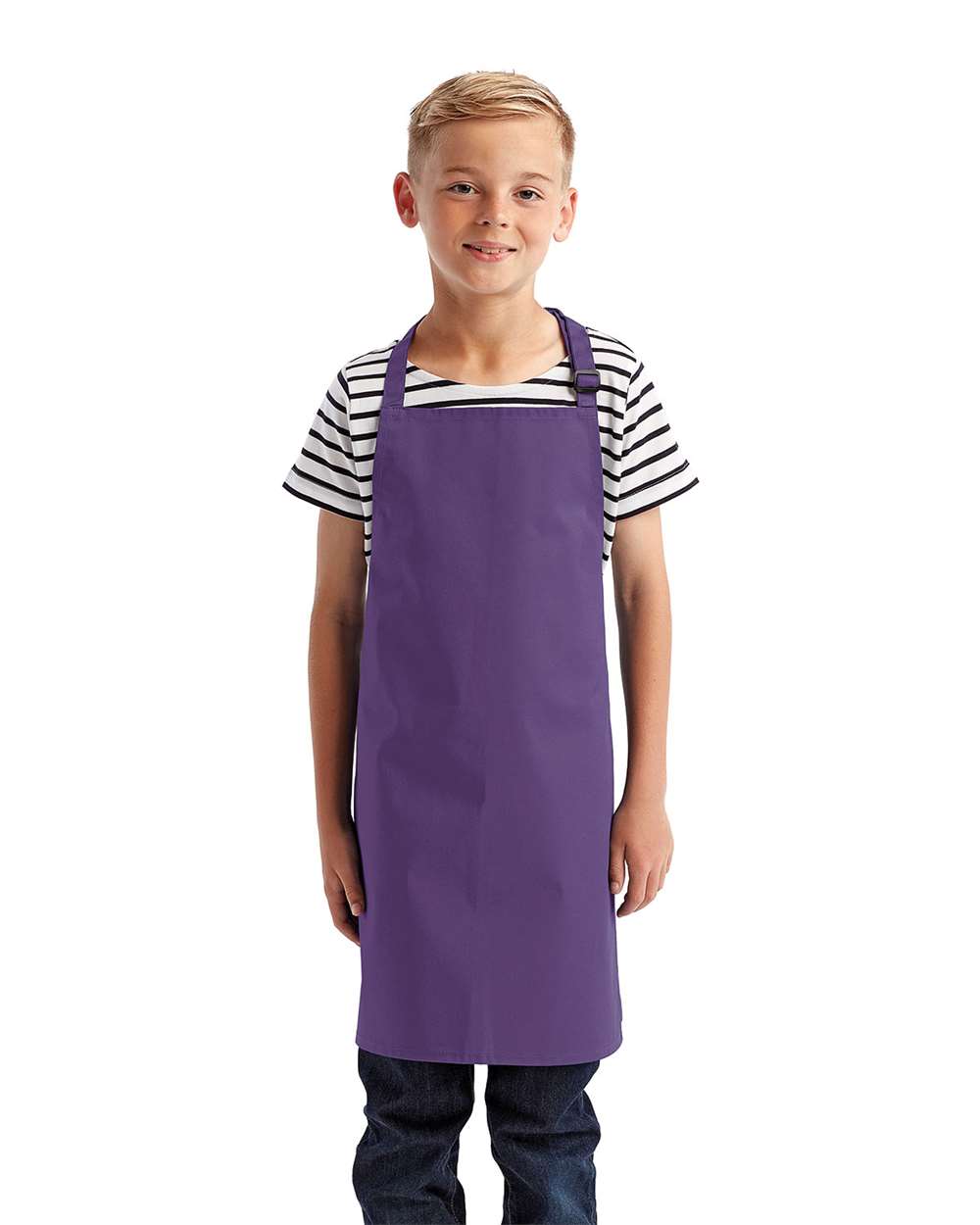 Youth Recycled Apron - OnModelFront - B393A1670 - Purple